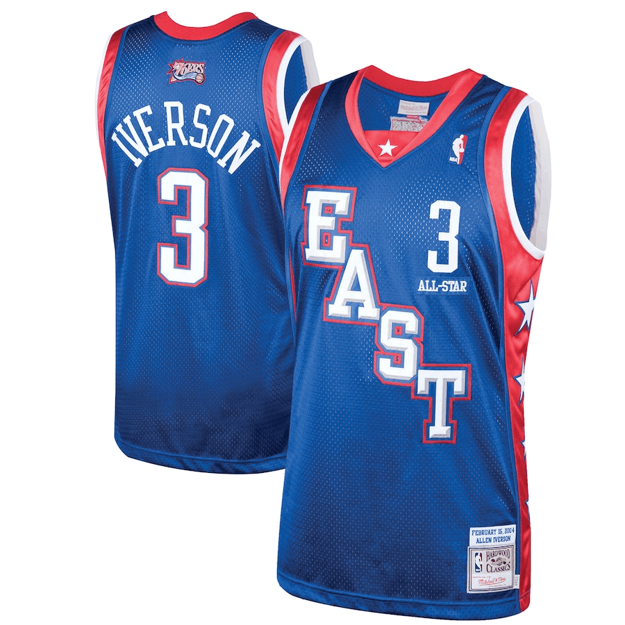 Allen Iverson Eastern Conference Mitchell & Ness 2004 All-Star Hardwood Classics Jersey - Blue - Friend Lounge Store - Shop for All Things Jerseys Sports - PersonalJerseys