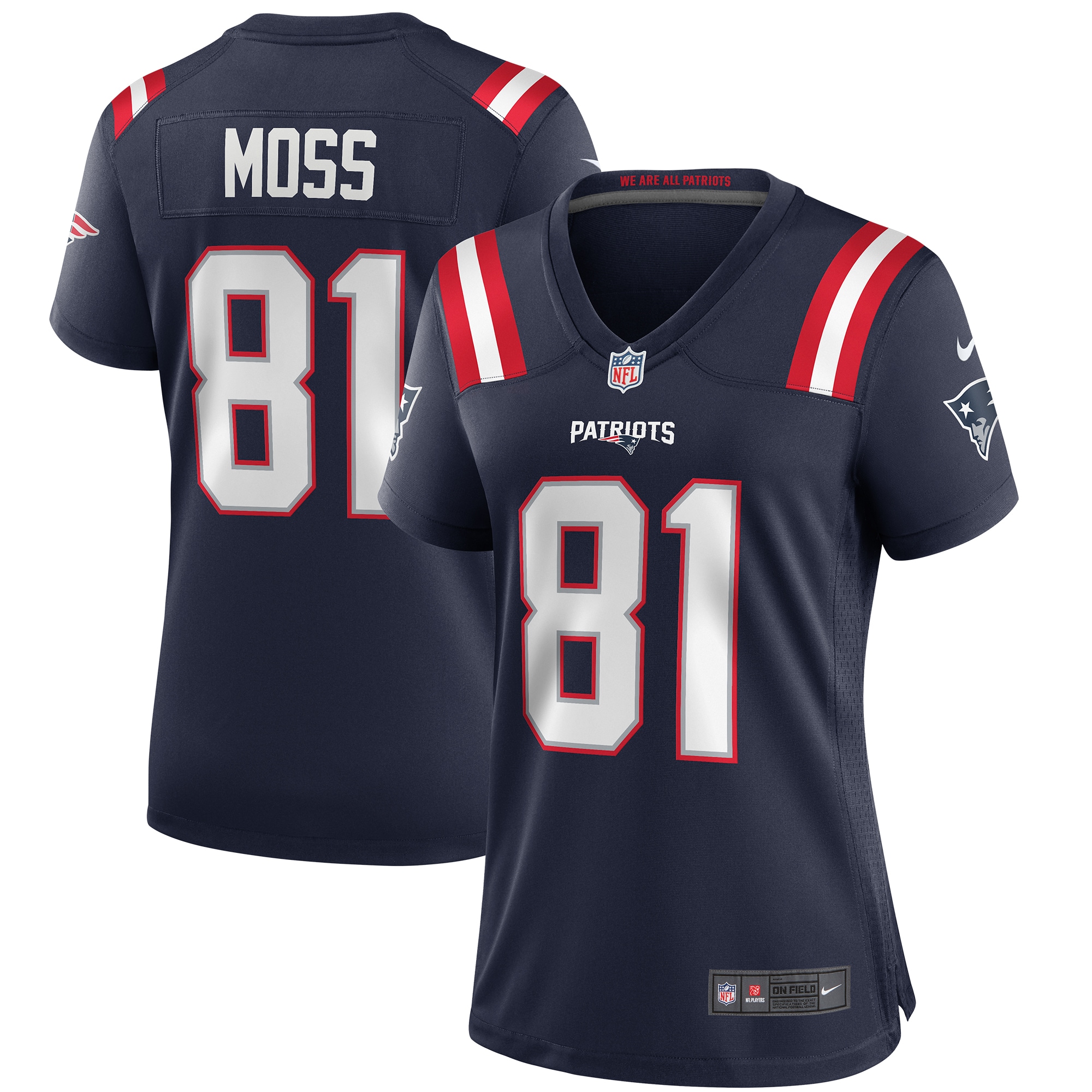 New England Patriots Randy Moss Navy Game Retired Player Jersey for Youth Women Men - Friend Lounge Store - Shop for All Things Jerseys Sports - PersonalJerseys