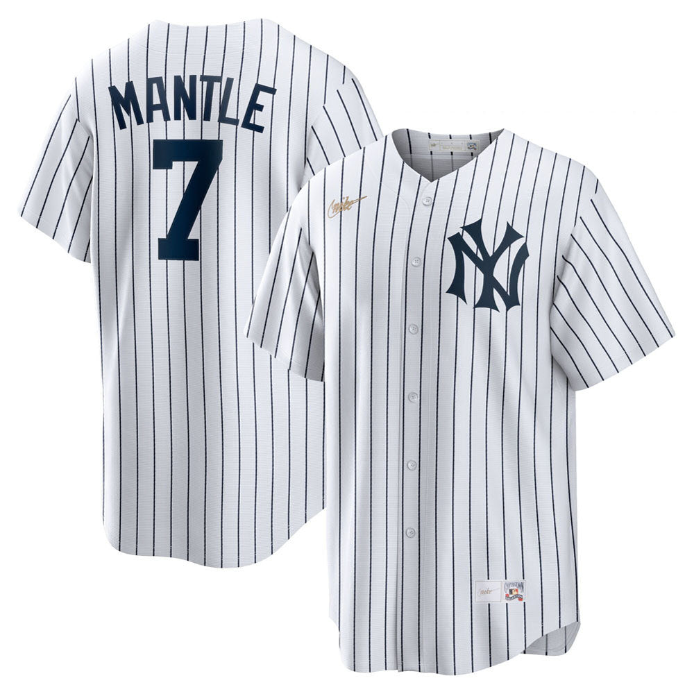 Men's New York Yankees Mickey Mantle Home Cooperstown Collection Player Jersey - White - PersonalJerseys