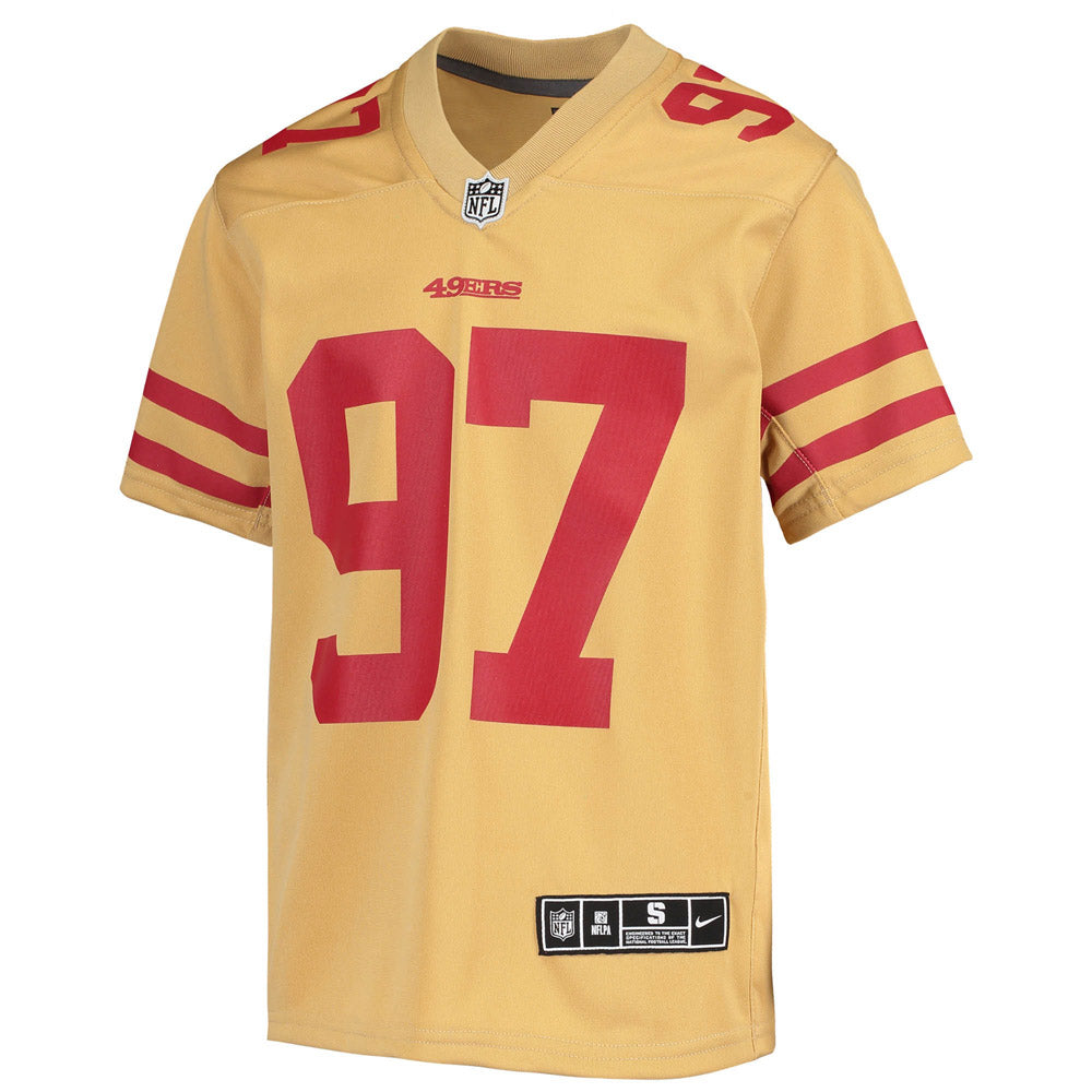 Youth San Francisco 49ers Nick Bosa Inverted Team Game Jersey Gold - PersonalJerseys