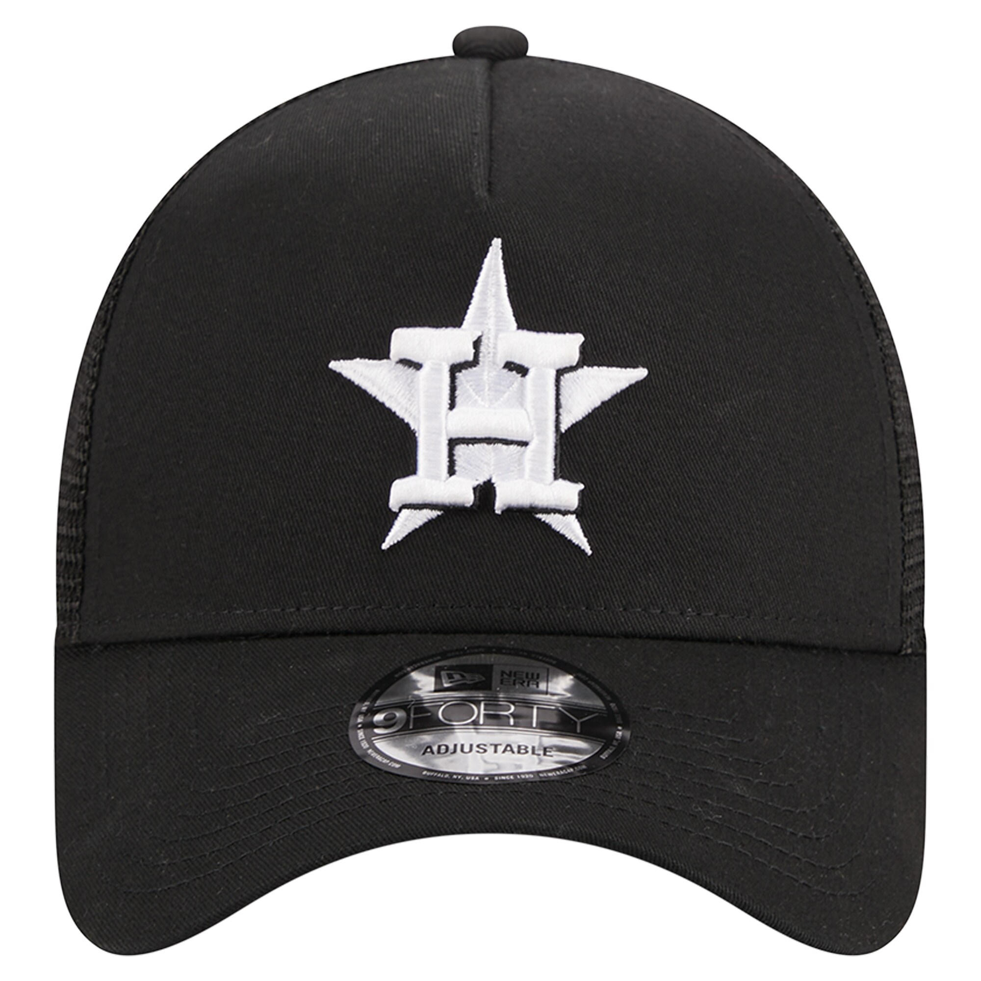 Houston Astros New Era A-Frame 9FORTY Trucker Adjustable Hat - Black - PersonalJerseys