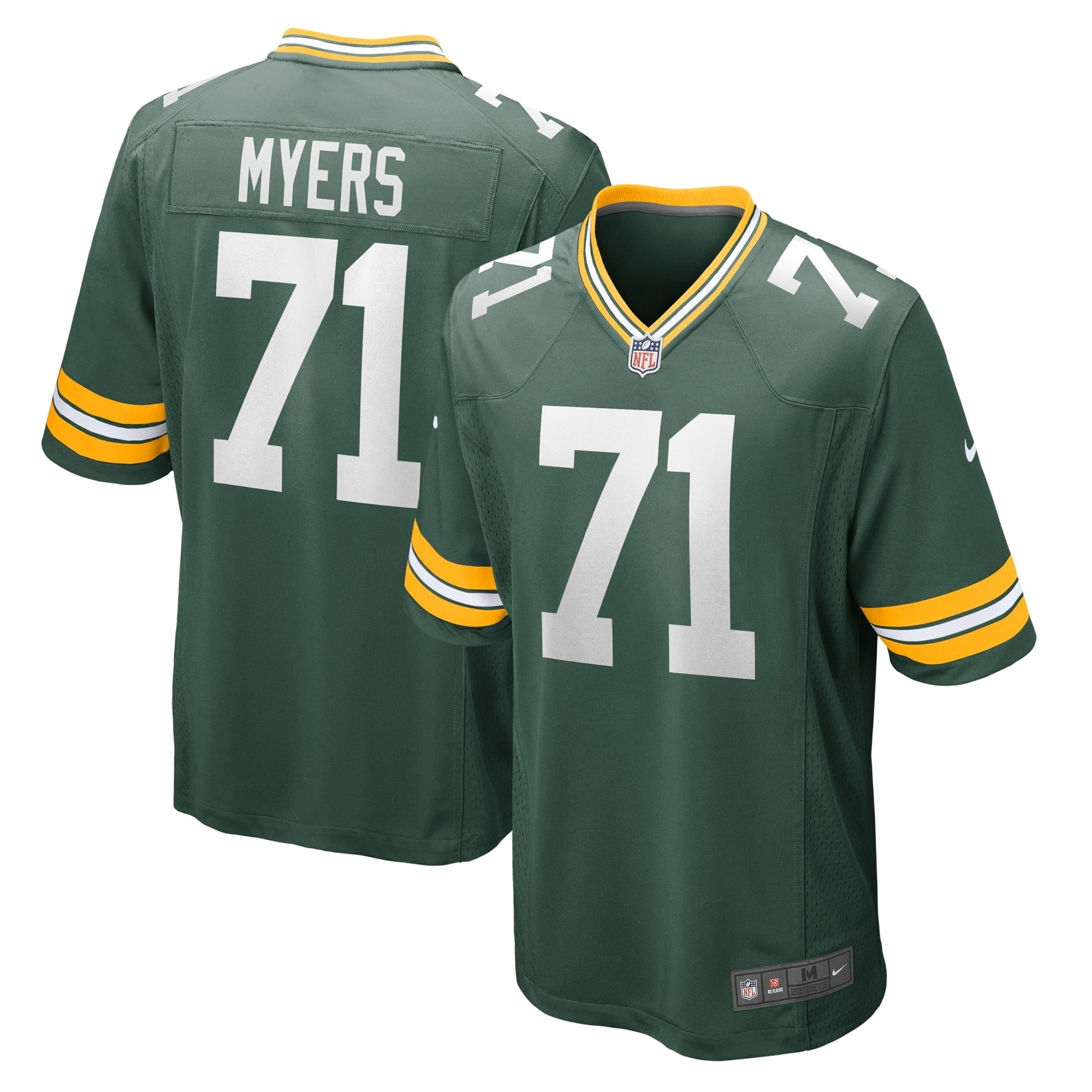 Men's Nike Josh Myers Green Green Bay Packers Game Jersey - PersonalJerseys