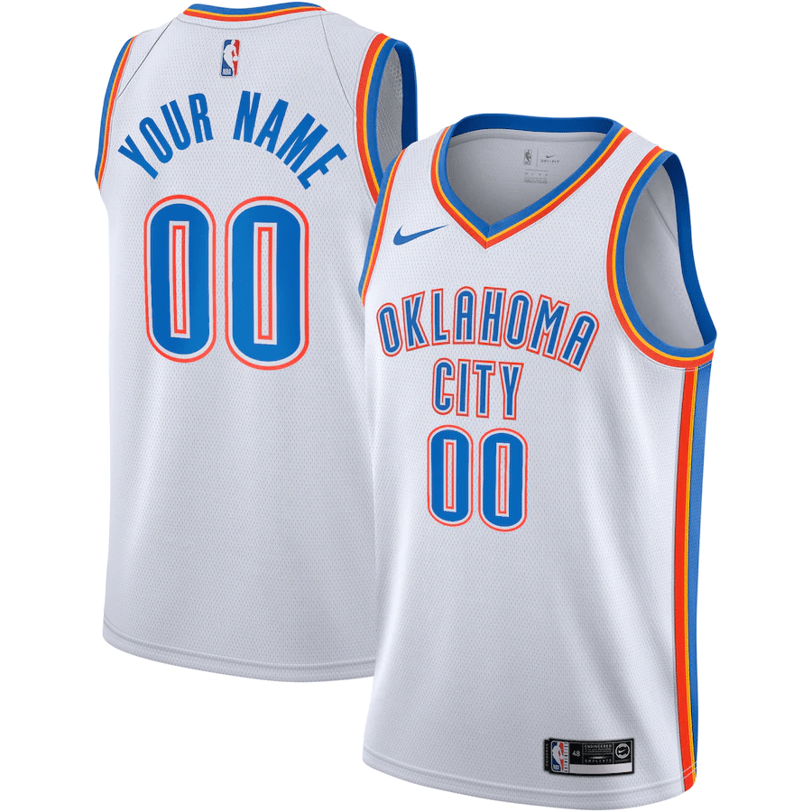 Oklahoma City Thunder 202021 Swingman Custom Jersey ??? Association Edition - White - Friend Lounge Store - Shop for All Things Jerseys Sports - PersonalJerseys