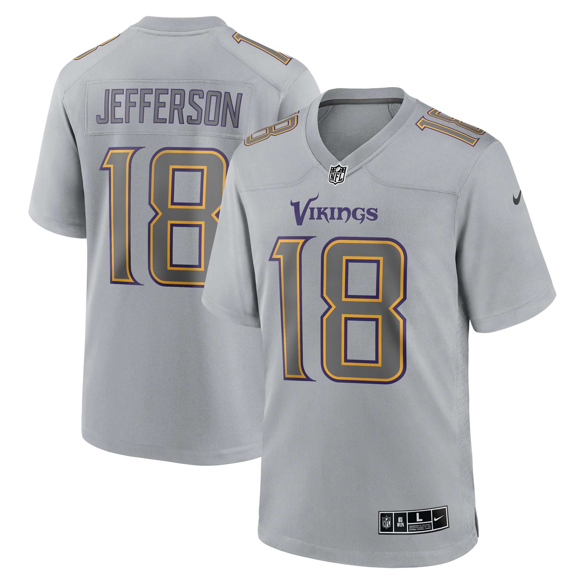 Justin Jefferson Minnesota Vikings Nike Atmosphere Fashion Game Jersey - Gray - PersonalJerseys