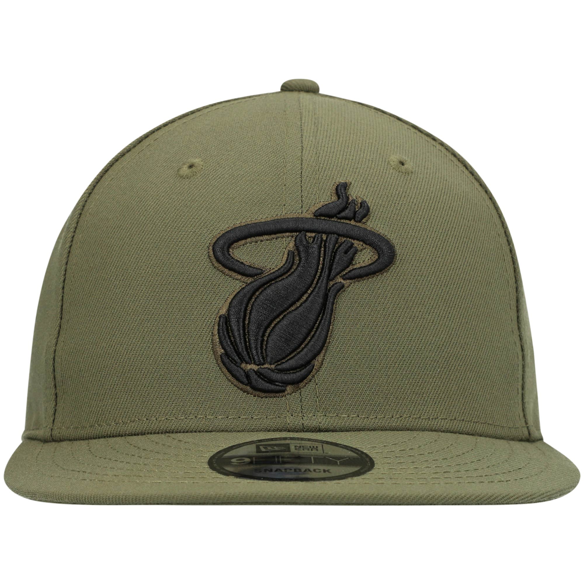 Miami Heat New Era 9FIFTY Snapback Hat - Olive - PersonalJerseys