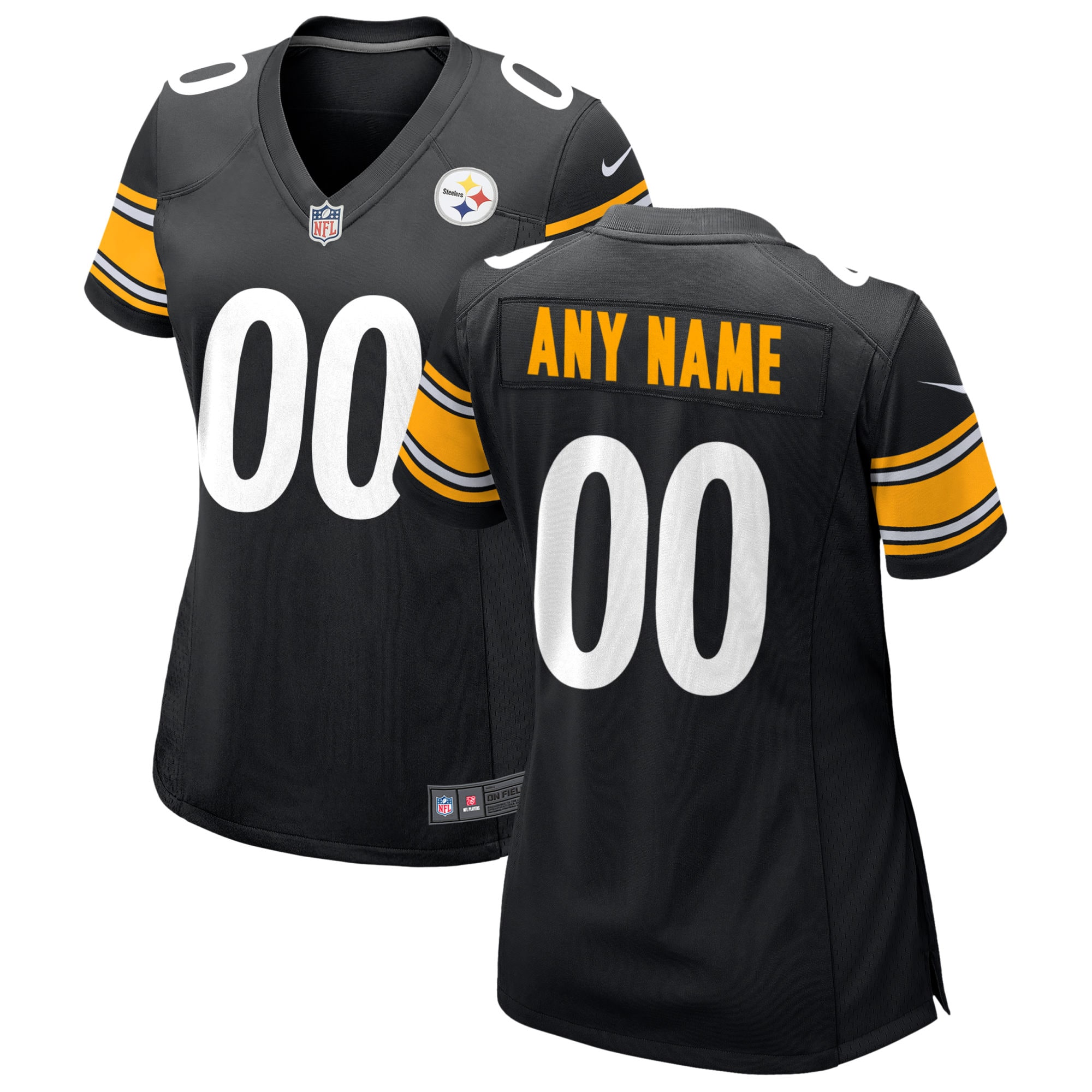 Pittsburgh Steelers Nike Women's Custom Game Jersey - Black - PersonalJerseys
