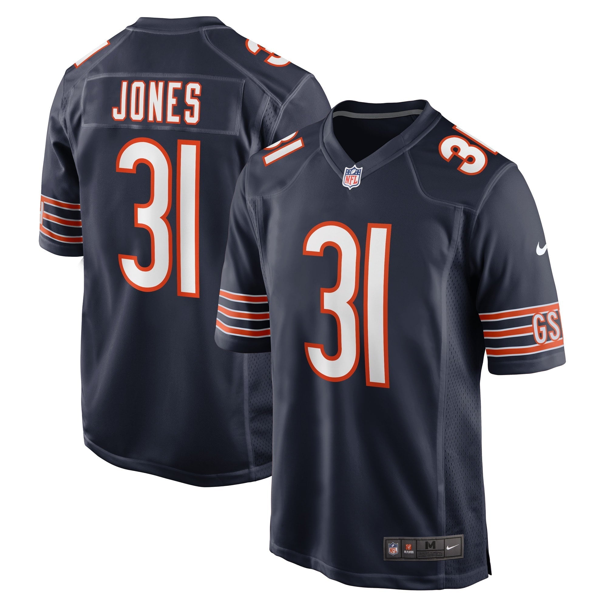 Men's Nike Jaylon Jones Navy Chicago Bears Game Player Jersey - PersonalJerseys