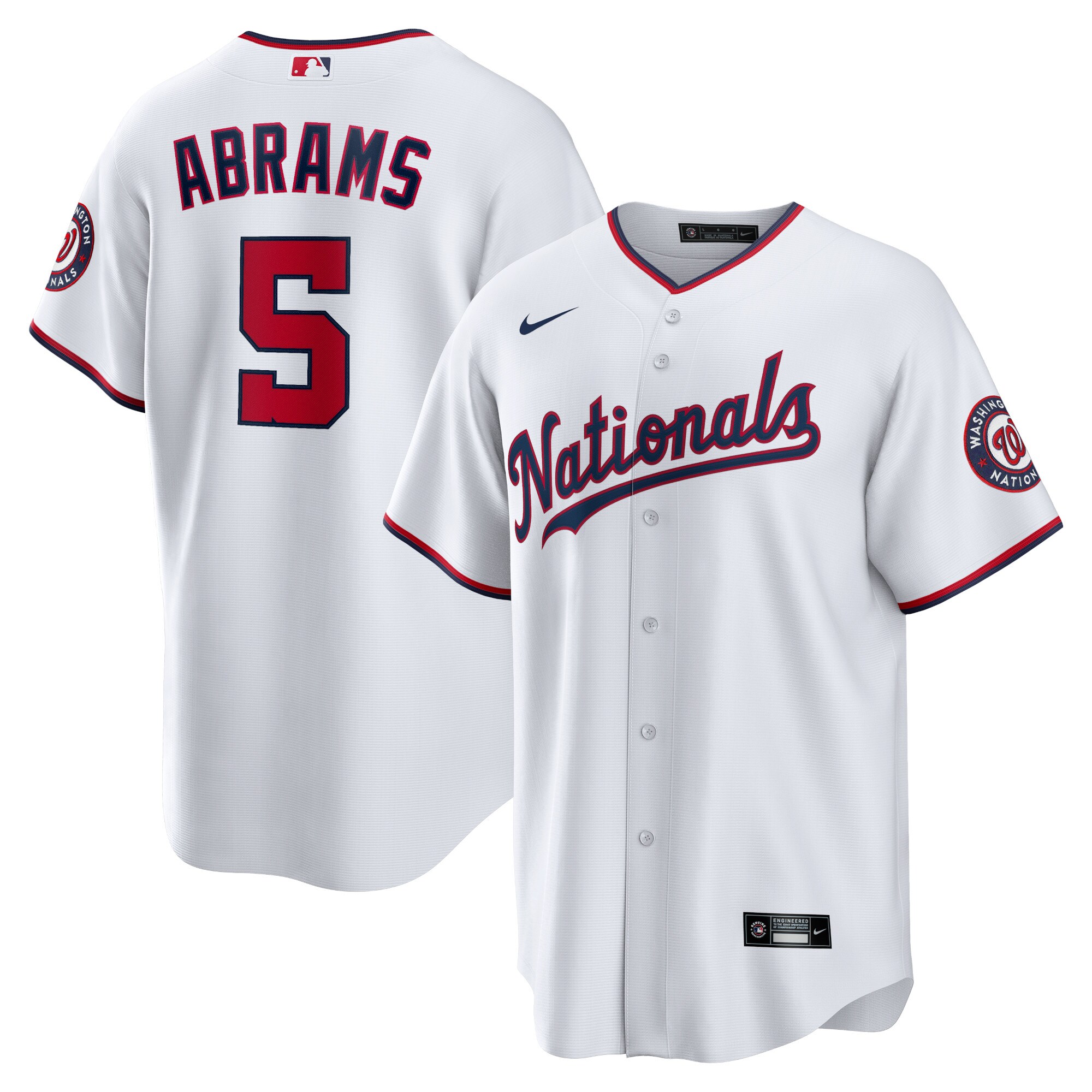 CJ Abrams Washington Nationals Nike Home Replica Jersey - White - PersonalJerseys