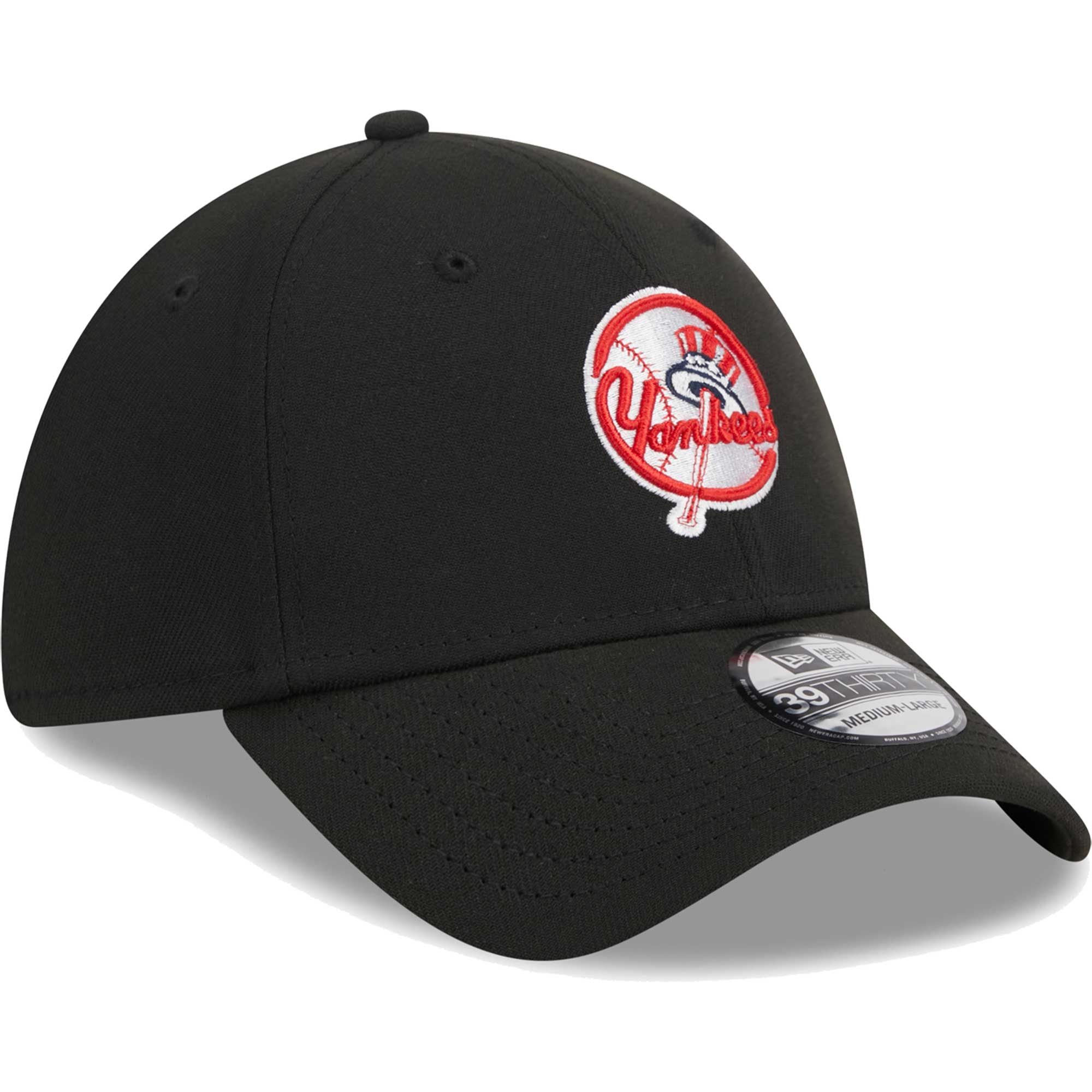 New York Yankees New Era Logo 39THIRTY Flex Hat - Black - PersonalJerseys