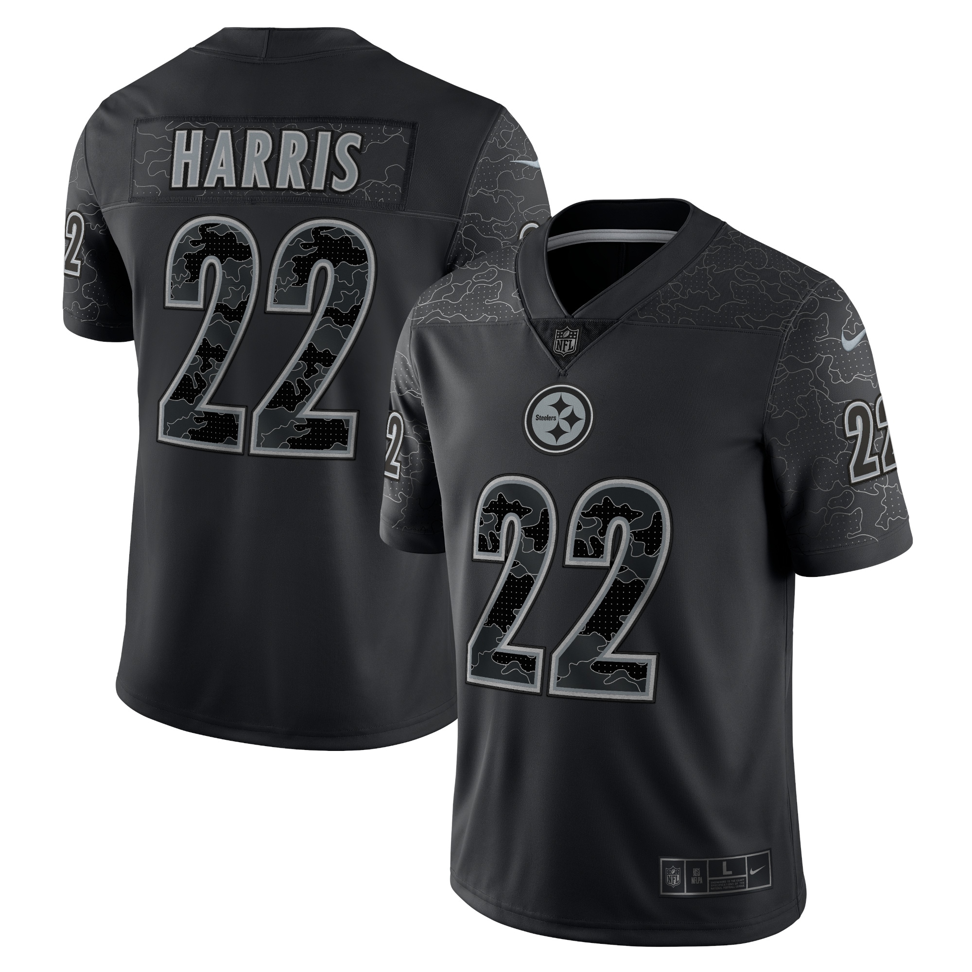 Najee Harris Pittsburgh Steelers Nike RFLCTV Limited Jersey - Black - PersonalJerseys