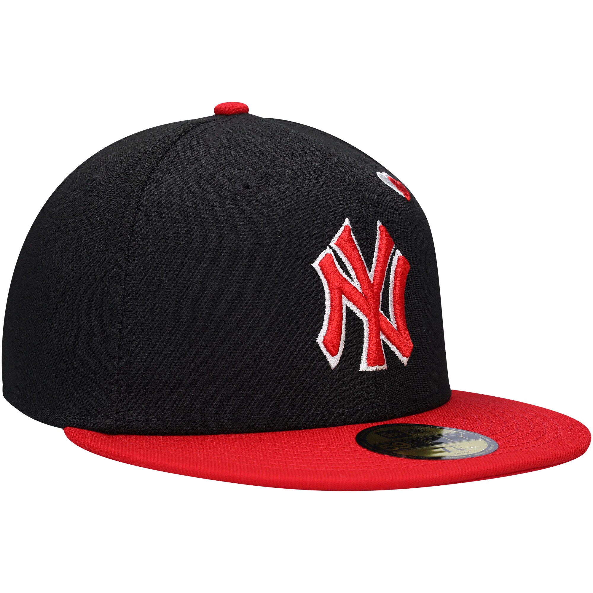 New York Yankees New Era Heart Eyes 59FIFTY Fitted Hat - Black/Red - PersonalJerseys