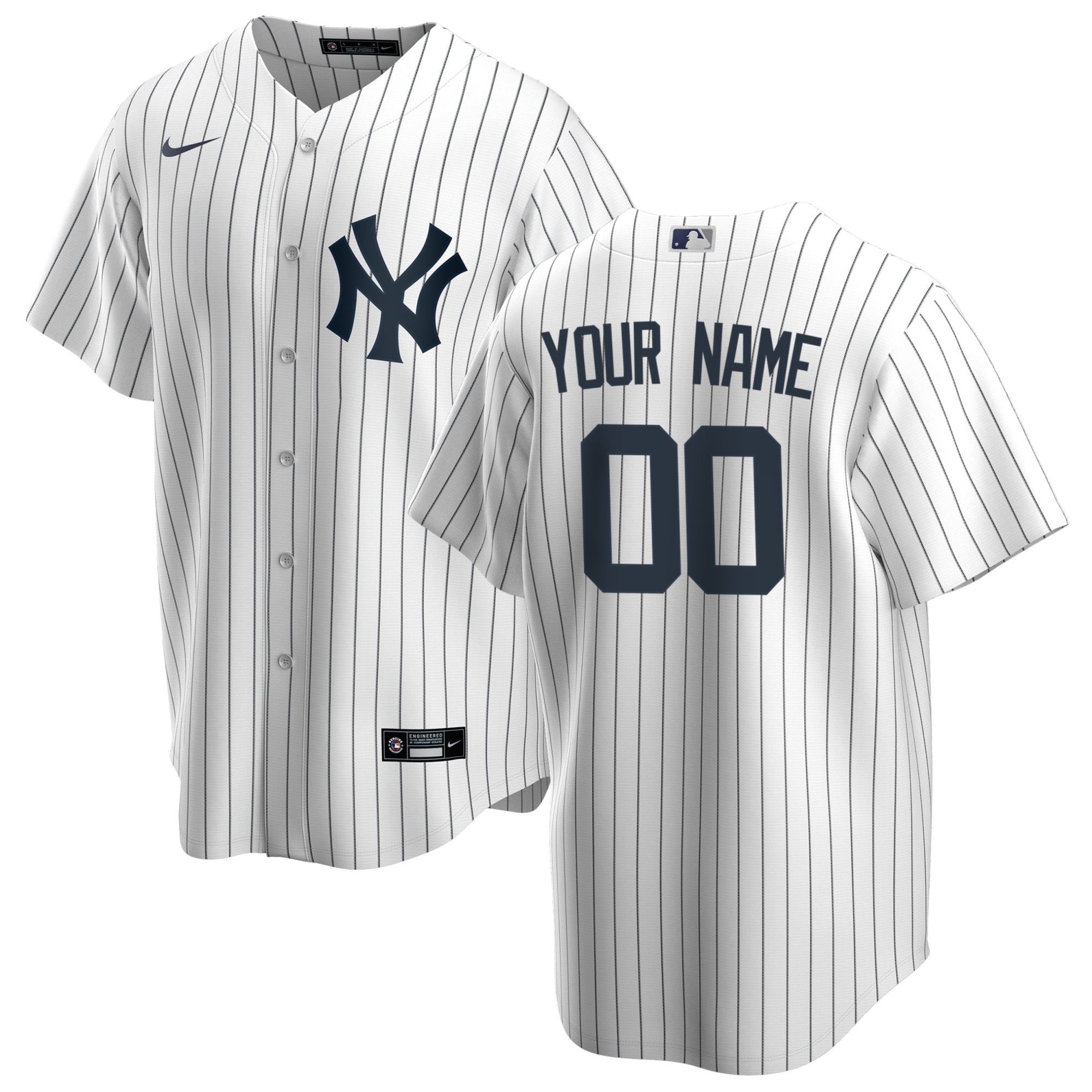 New York Yankees Nike Home Replica Custom Jersey - White - PersonalJerseys