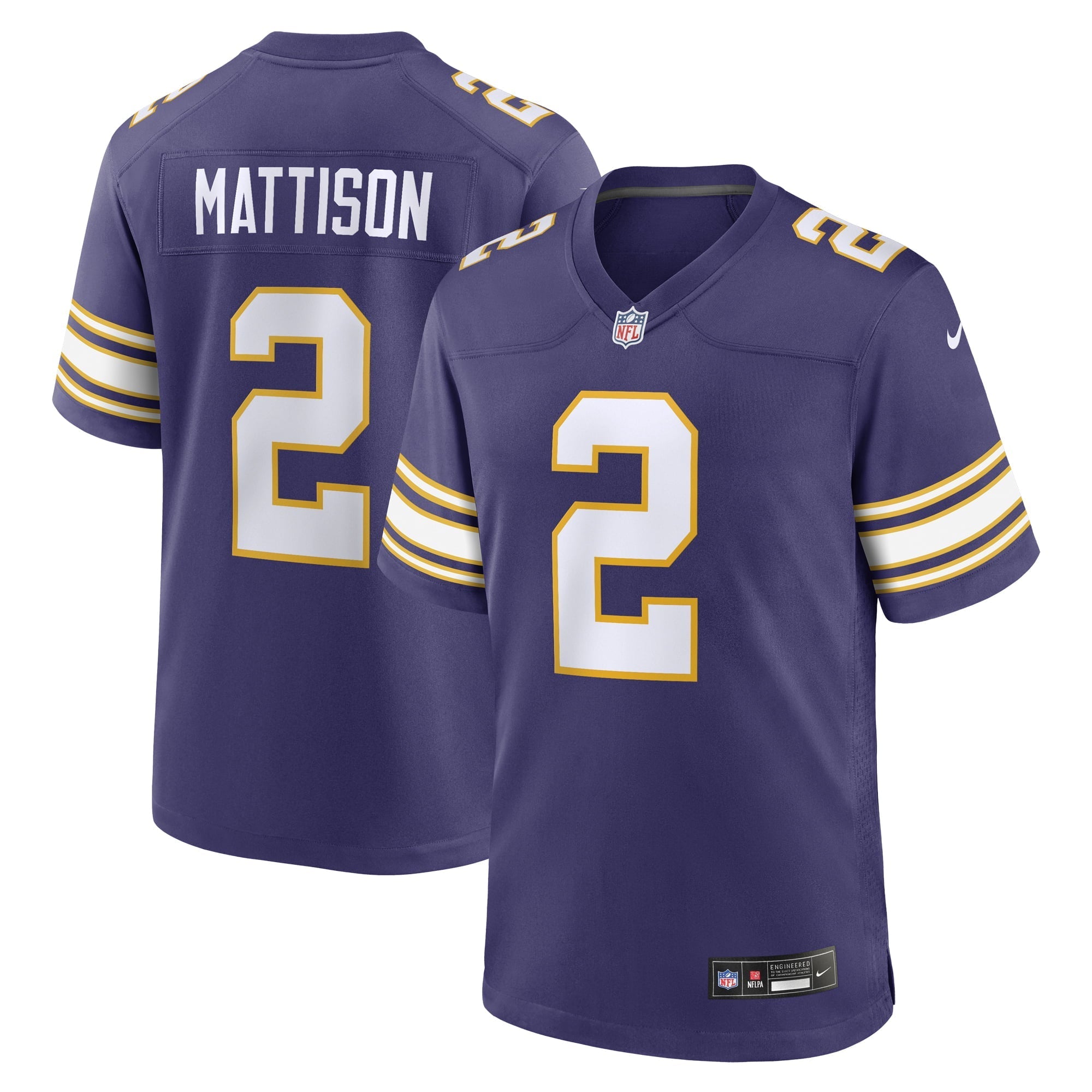 Men's Nike Alexander Mattison Purple Minnesota Vikings Classic Player Game Jersey - PersonalJerseys