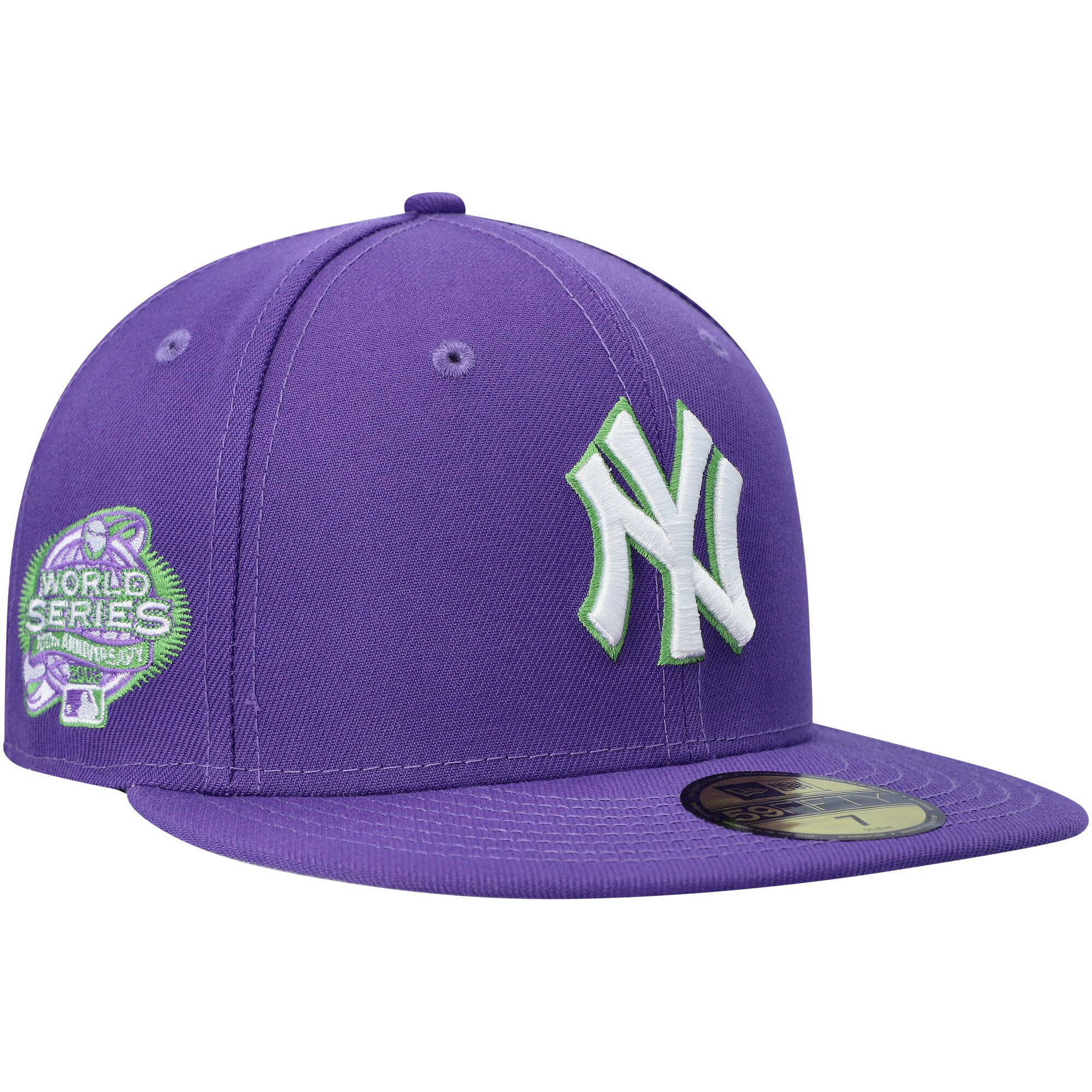 New York Yankees New Era Lime Side Patch 59FIFTY Fitted Hat - Purple - PersonalJerseys