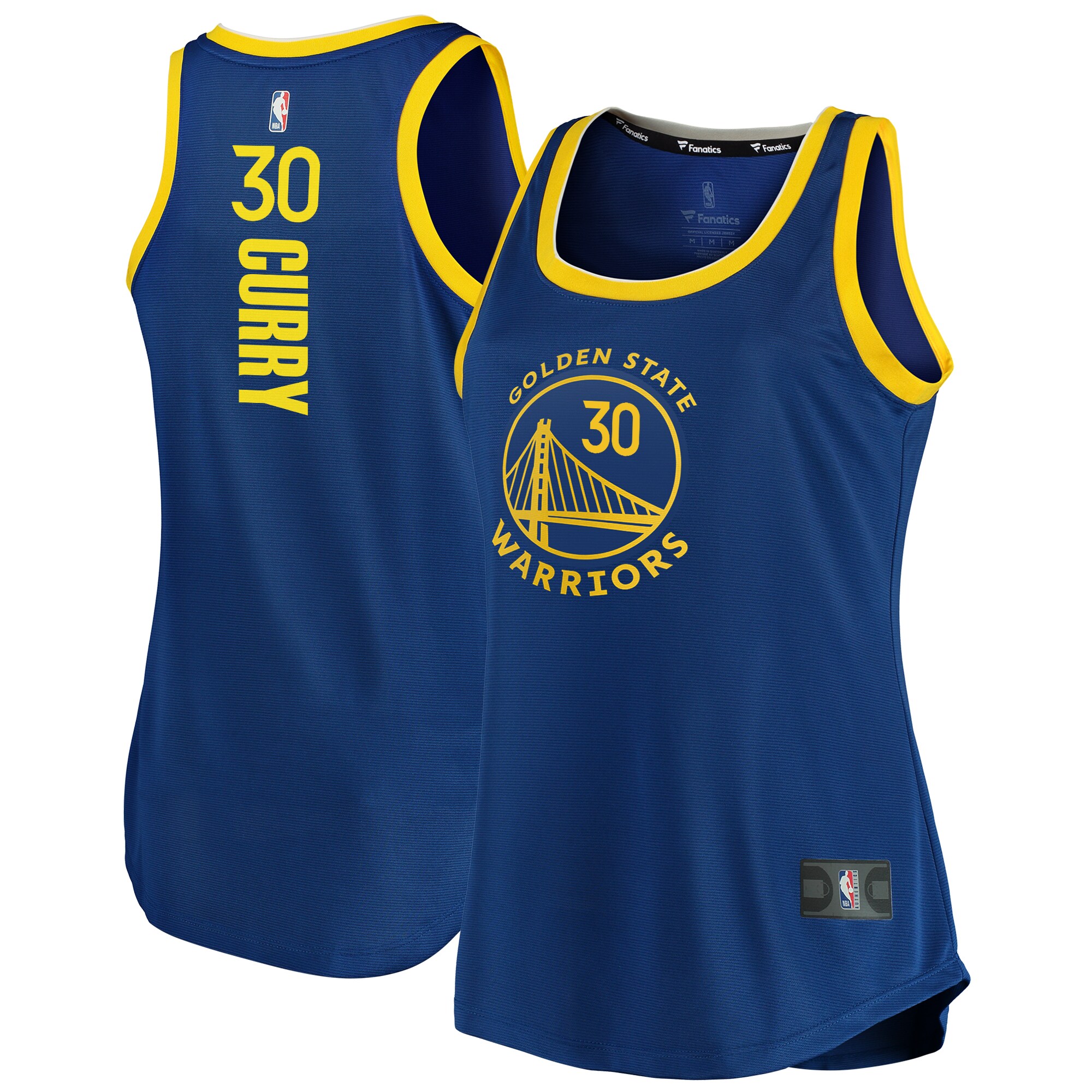 Stephen Curry Golden State Warriors Fanatics Branded Women's 2019/20 Fast Break Team Tank Jersey - Icon Edition - Royal - PersonalJerseys