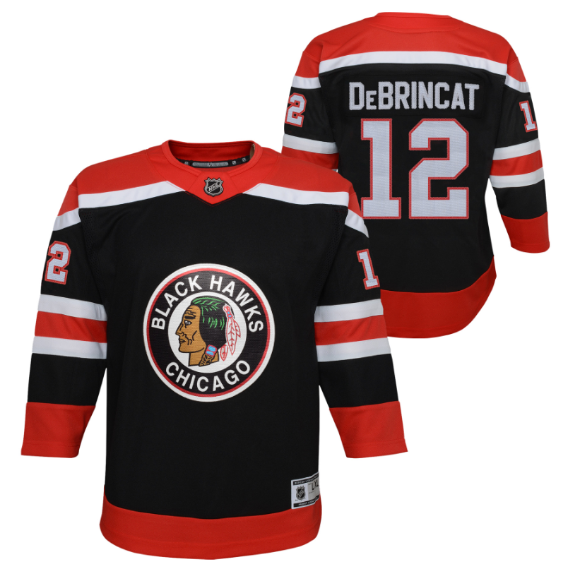 Youth Alex Debrincat Chicago Blackhawks Black Reverse Retro Blank Replica Team Jersey - Sports Wear Jersey - PersonalJerseys