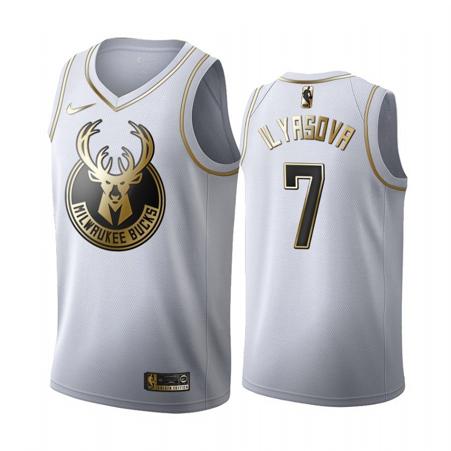 Ersan Ilyasova #7 Milwaukee Bucks White Golden Edition Jersey - Friend Lounge Store - Shop for All Things Jerseys Sports - PersonalJerseys