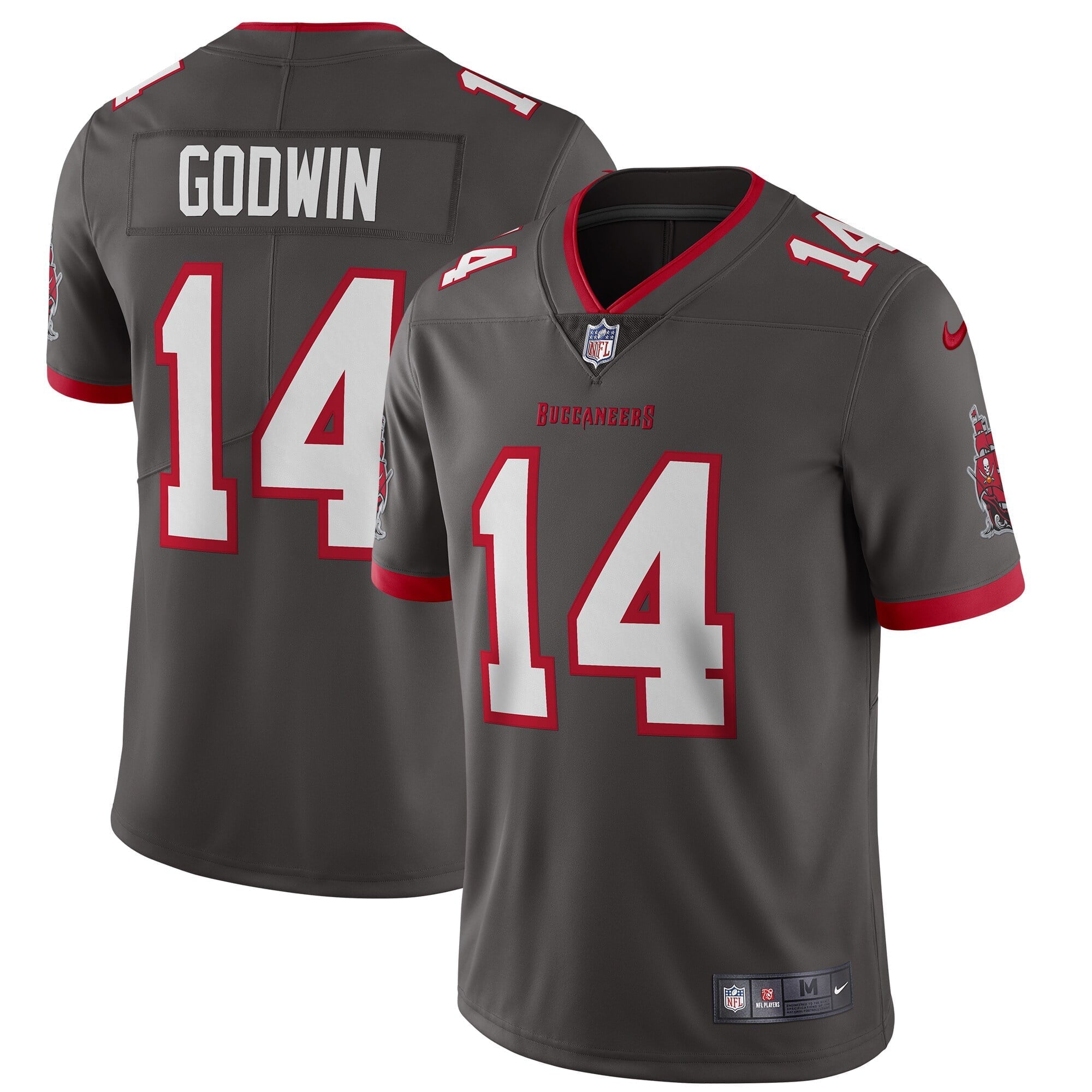 Men's Nike Chris Godwin Pewter Tampa Bay Buccaneers Alternate Vapor Limited Jersey - PersonalJerseys
