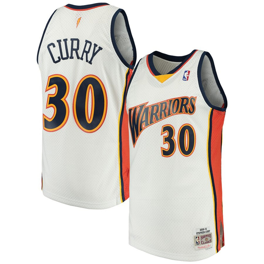 Men's Stephen Curry Golden State Warriors White 2009-2010 Hardwood Classics Mitchell & Ness Swingman Jersey - Sports Wear Jersey - PersonalJerseys