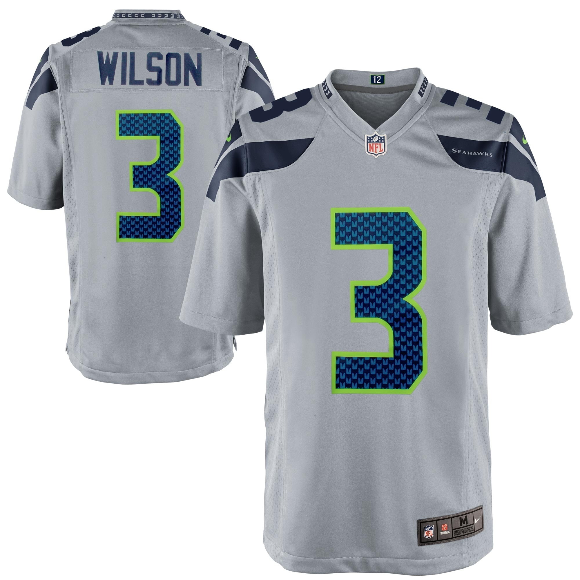 Russell Wilson Seattle Seahawks Nike Alternate Game Jersey - Gray - PersonalJerseys