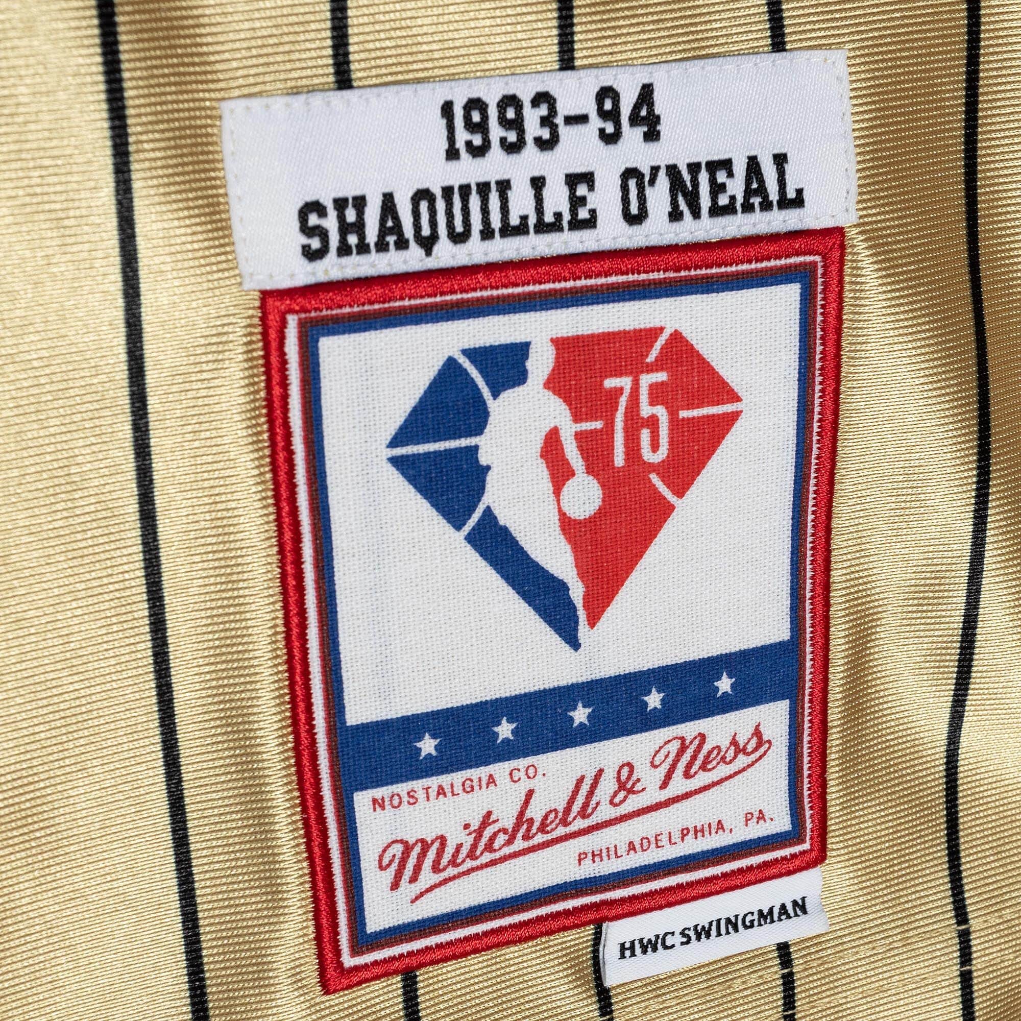 75th Anniversary Gold Swingman Shaquille O'Neal Orlando Magic 1993-94 Jersey - PersonalJerseys