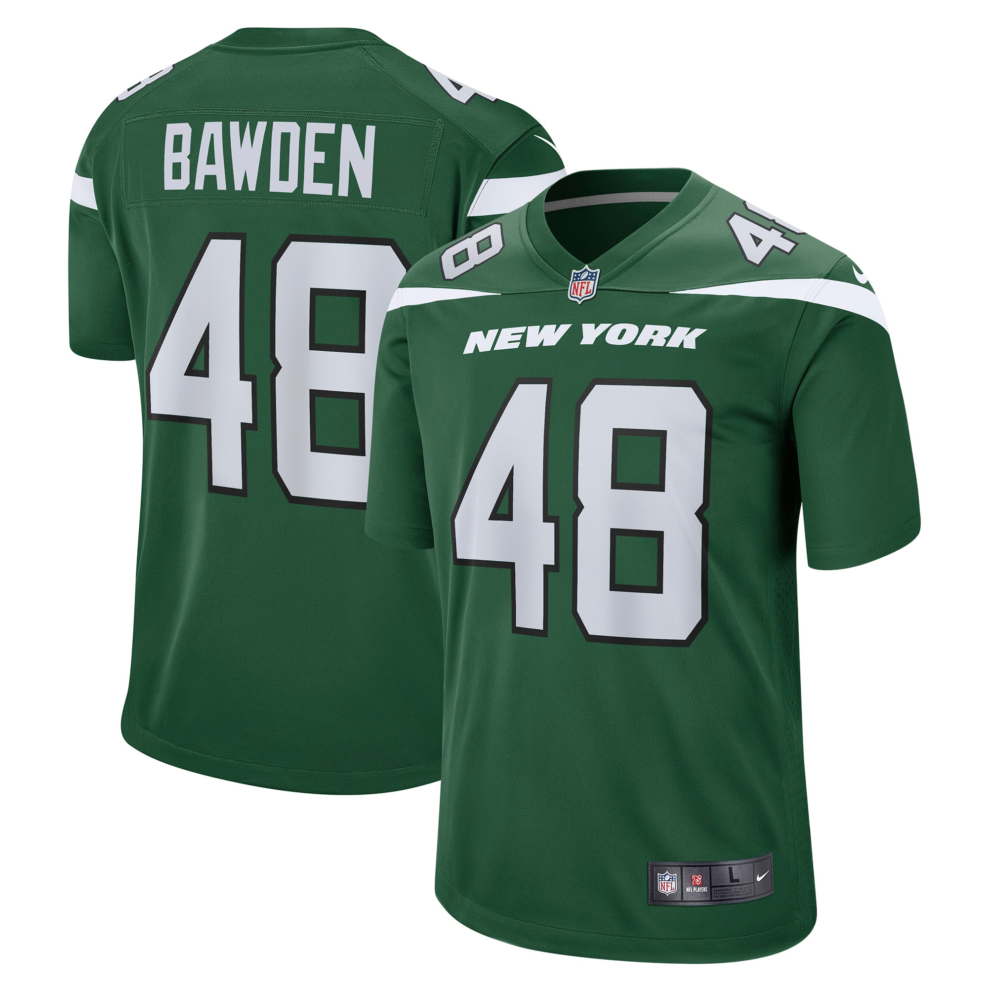 New York Jets Nick Bawden Gotham Green Game Player Jersey for Youth Women Men - Friend Lounge Store - Shop for All Things Jerseys Sports - PersonalJerseys