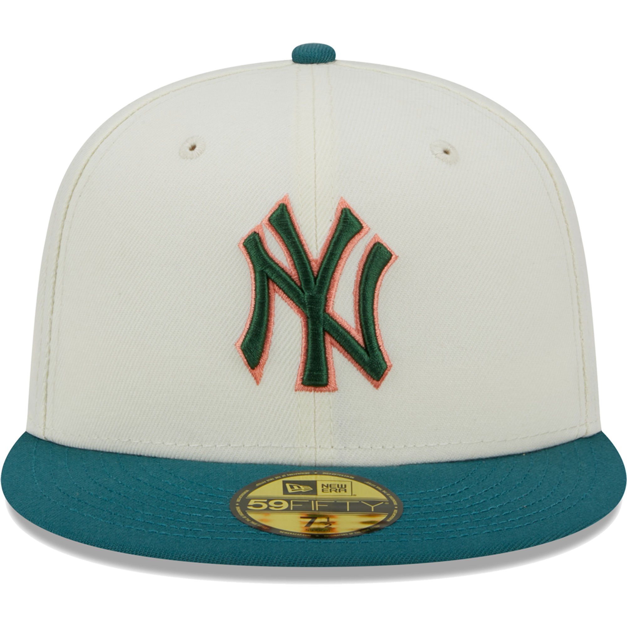 New York Yankees New Era Chrome Evergreen 59FIFTY Fitted Hat - Cream - PersonalJerseys