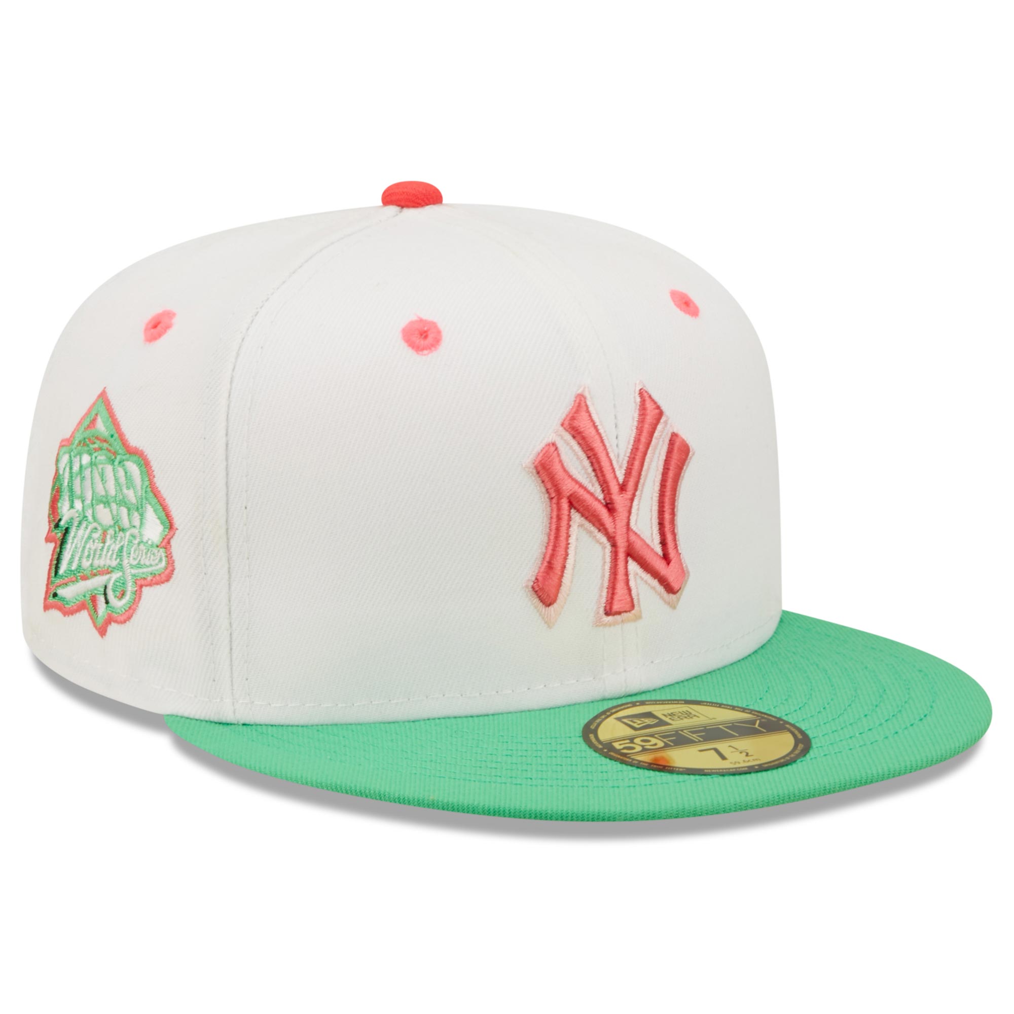 New York Yankees New Era 1999 World Series Watermelon Lolli 59FIFTY Fitted Hat - White/Green - PersonalJerseys