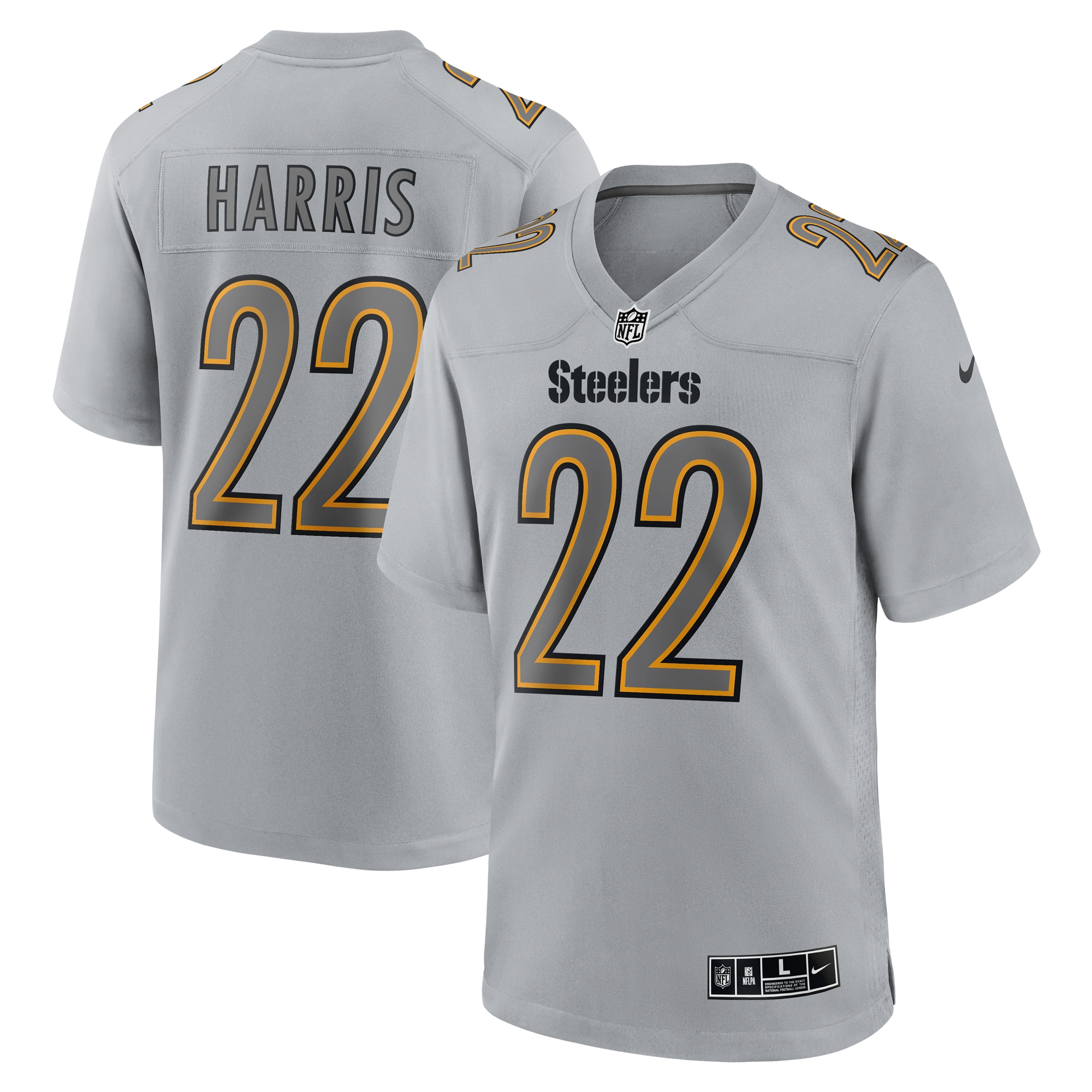 Najee Harris Pittsburgh Steelers Nike Atmosphere Fashion Game Jersey - Gray - PersonalJerseys