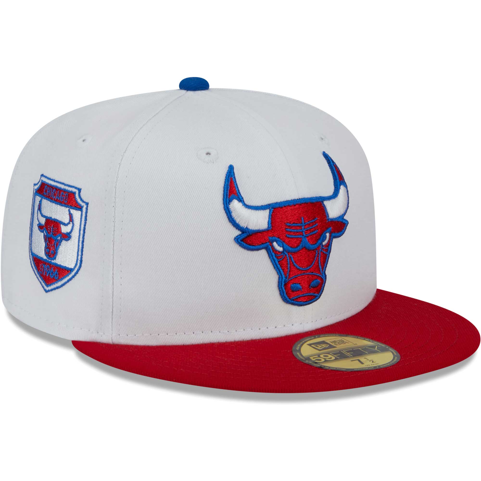 Chicago Bulls New Era 59FIFTY Fitted Hat - White/Red - PersonalJerseys