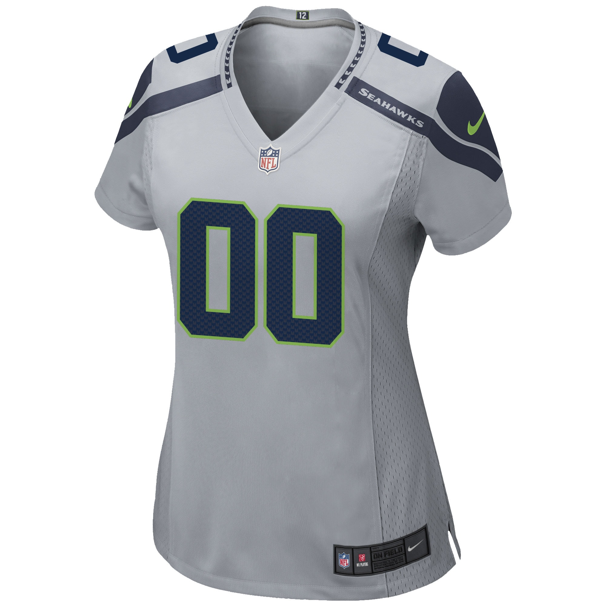 Seattle Seahawks Nike Women's Alternate Custom Game Jersey - Gray - PersonalJerseys