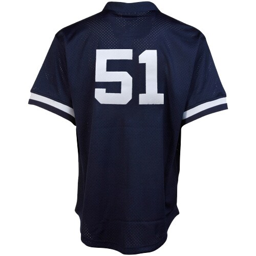 Bernie Williams New York Yankees Mitchell & Ness Cooperstown Mesh Batting Practice Jersey - Navy - PersonalJerseys