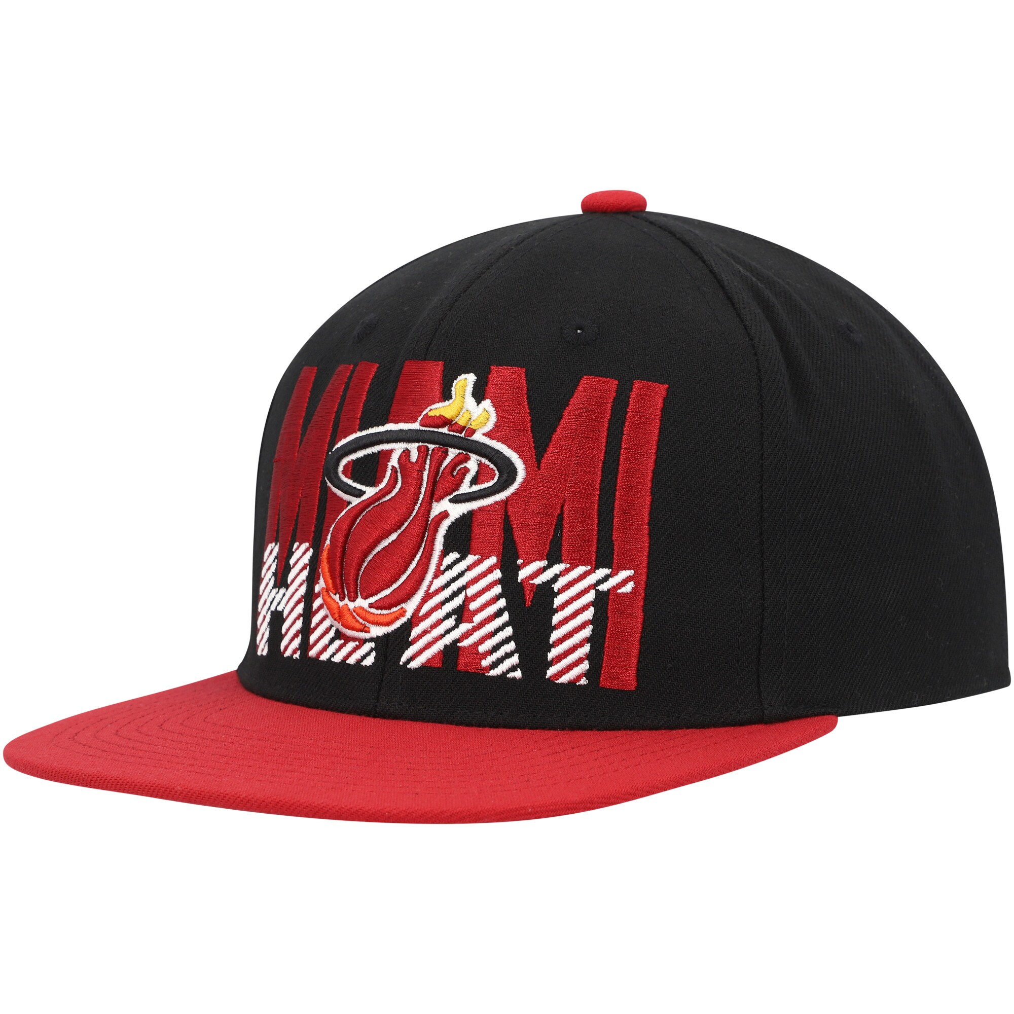 Miami Heat Mitchell & Ness SOUL Cross Check Snapback - Black - PersonalJerseys