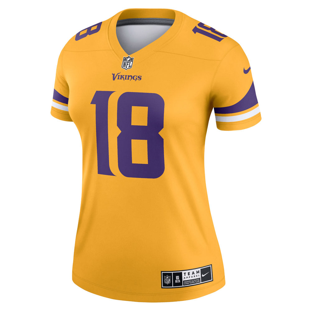 Women's Minnesota Vikings Justin Jefferson Inverted Legend Jersey Gold - PersonalJerseys