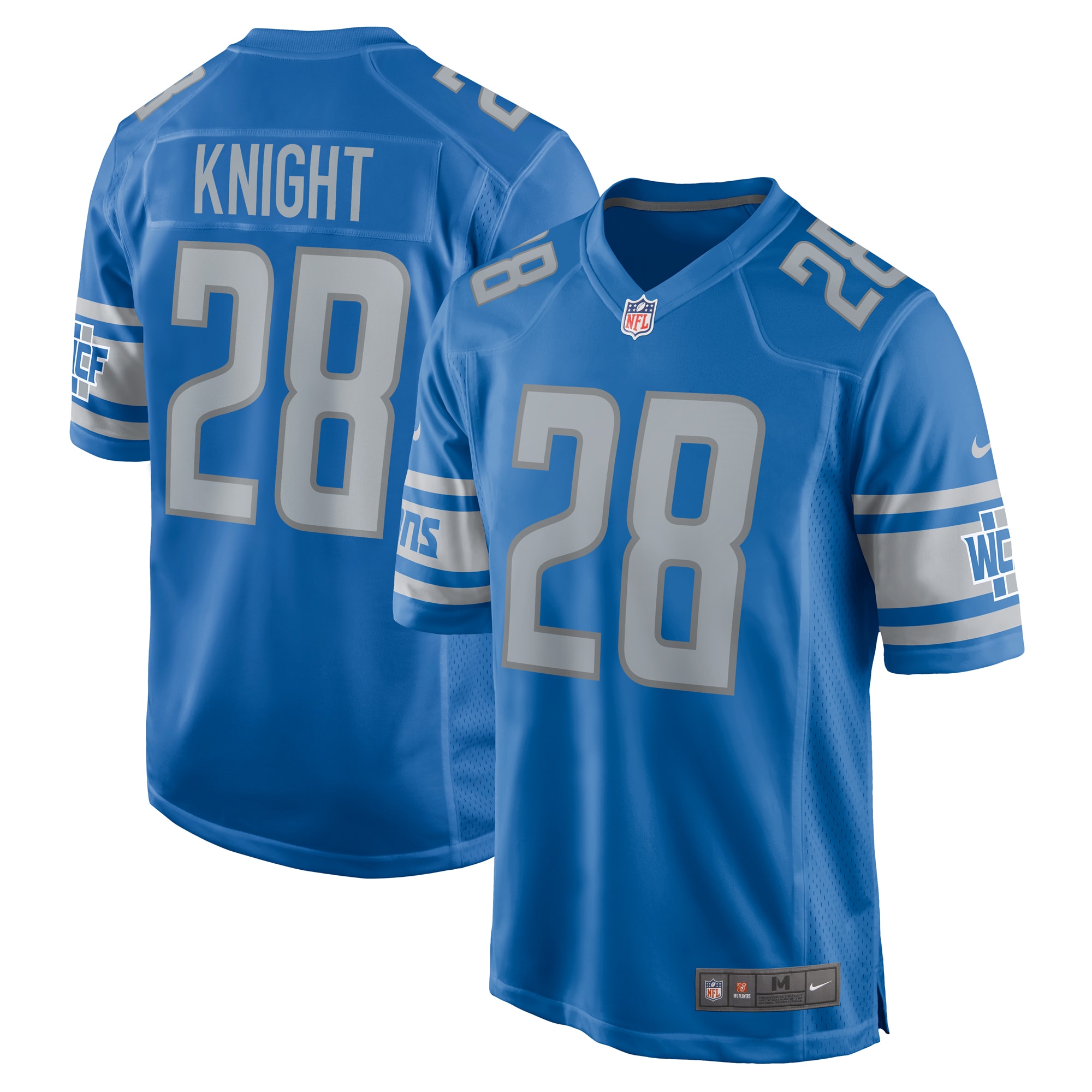 Zonovan Knight Detroit Lions Nike Team Game Jersey -  Blue - PersonalJerseys