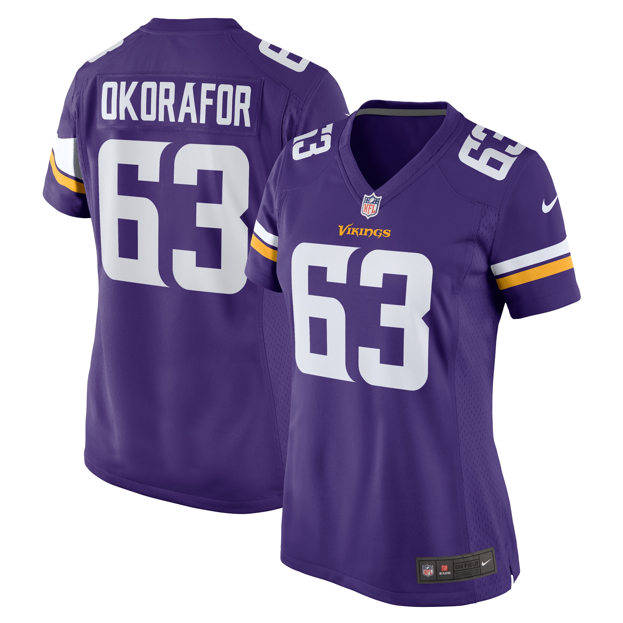 Chim Okorafor Minnesota Vikings Nike Women's Team Game Jersey - Purple - PersonalJerseys
