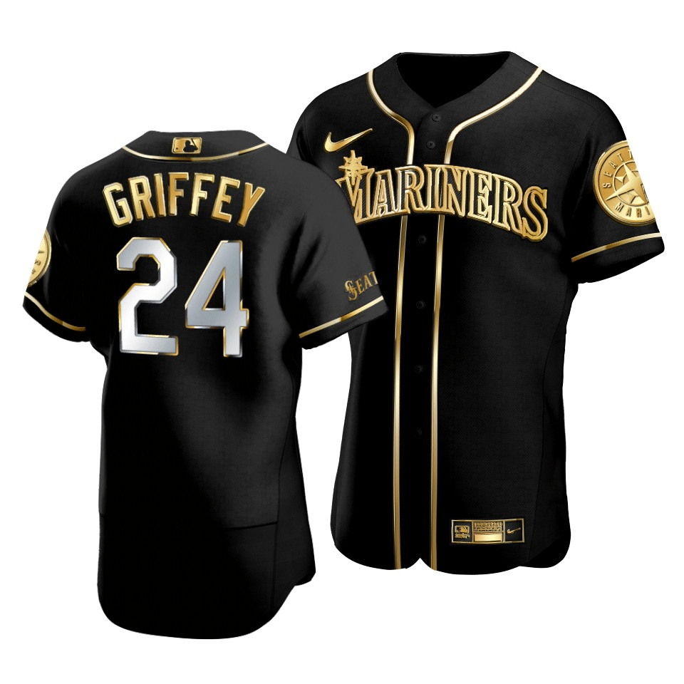 Men's Seattle Mariners Ken Griffey Jr. #24 Golden Edition Black Jersey - Friend Lounge Store - Shop for All Things Jerseys Sports - PersonalJerseys