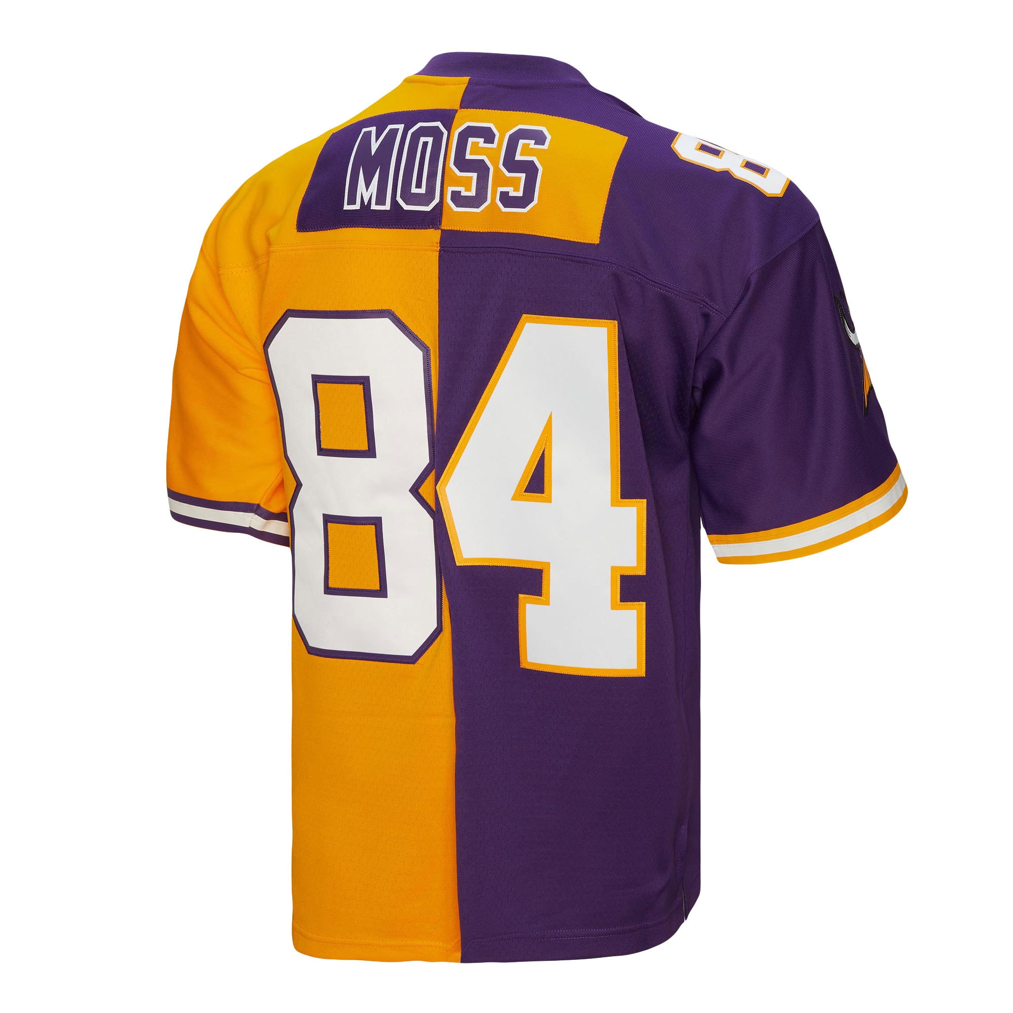 Randy Moss Minnesota Vikings Mitchell & Ness 1998 Split Legacy Replica Jersey - Purple/Gold - PersonalJerseys