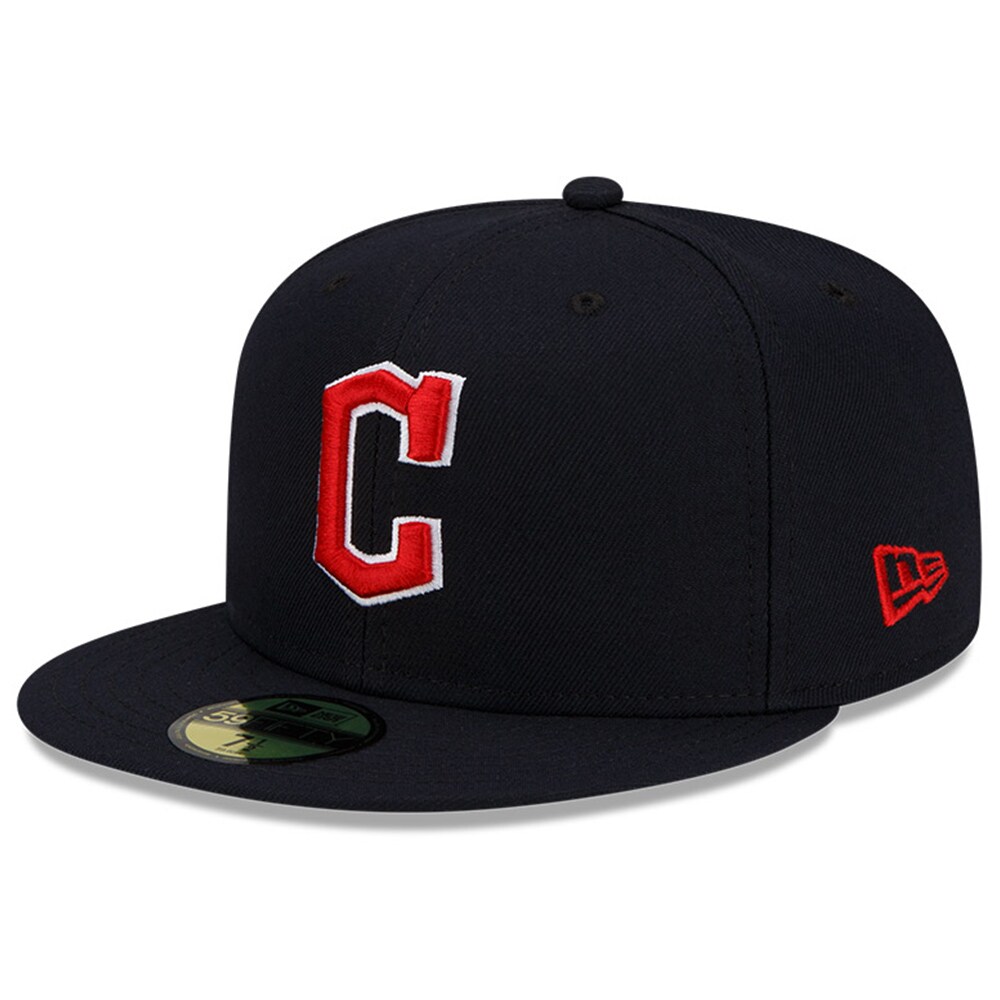 Cleveland Guardians New Era Road Authentic Collection On-Field 59FIFTY Fitted Hat - Navy - PersonalJerseys