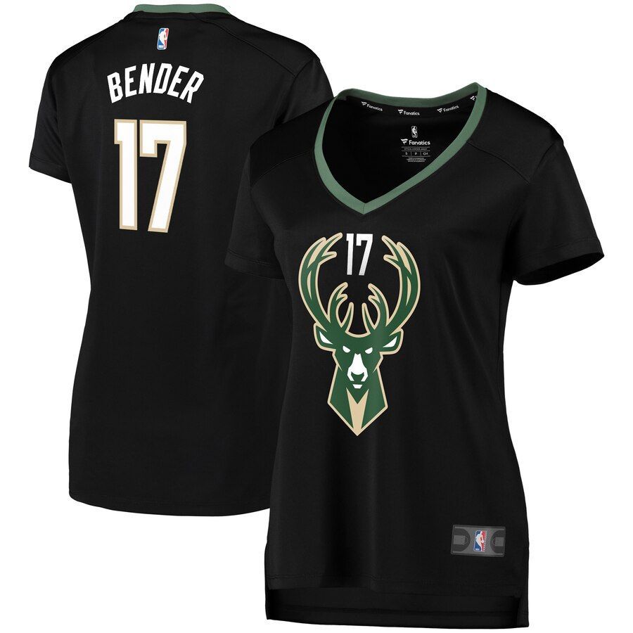 Dragan Bender Milwaukee Bucks Branded Women's Fast Break Jersey Black - Statement Edition - Friend Lounge Store - Shop for All Things Jerseys Sports - PersonalJerseys