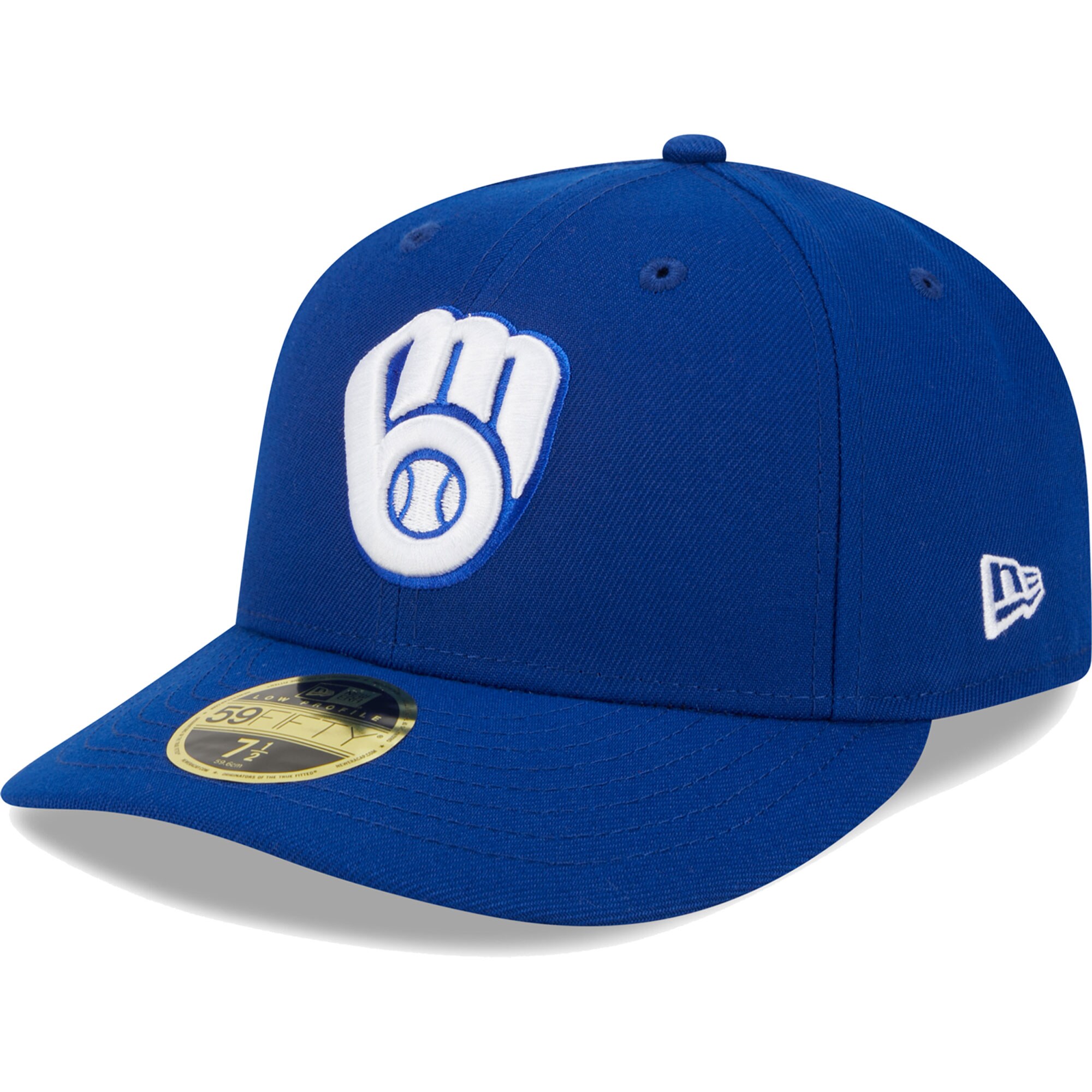 Milwaukee Brewers New Era White Logo Low Profile 59FIFTY Fitted Hat - Royal - PersonalJerseys