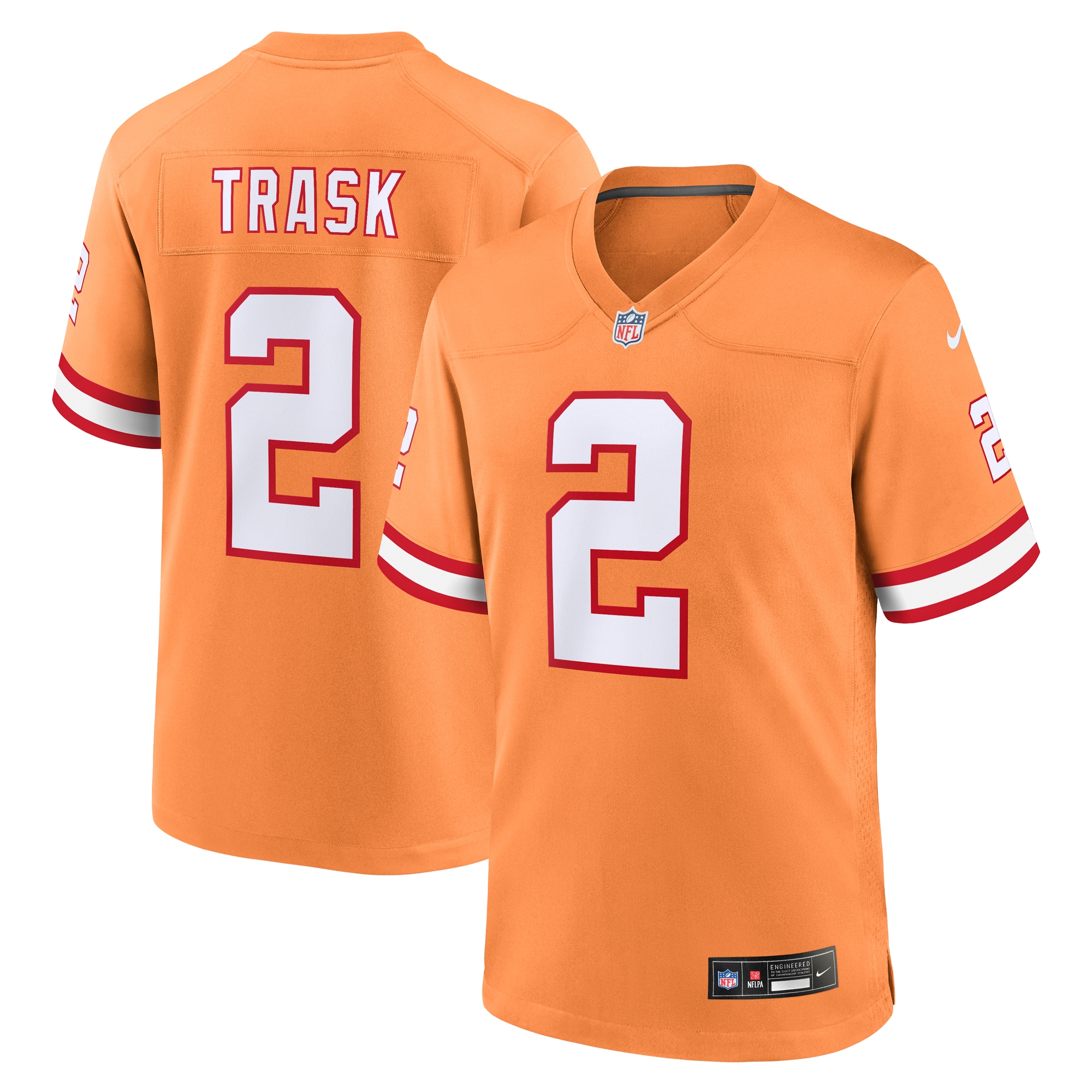 Tampa Bay Buccaneers Kyle Trask Orange Throwback Game Jersey for Youth Women Men - Friend Lounge Store - Shop for All Things Jerseys Sports - PersonalJerseys