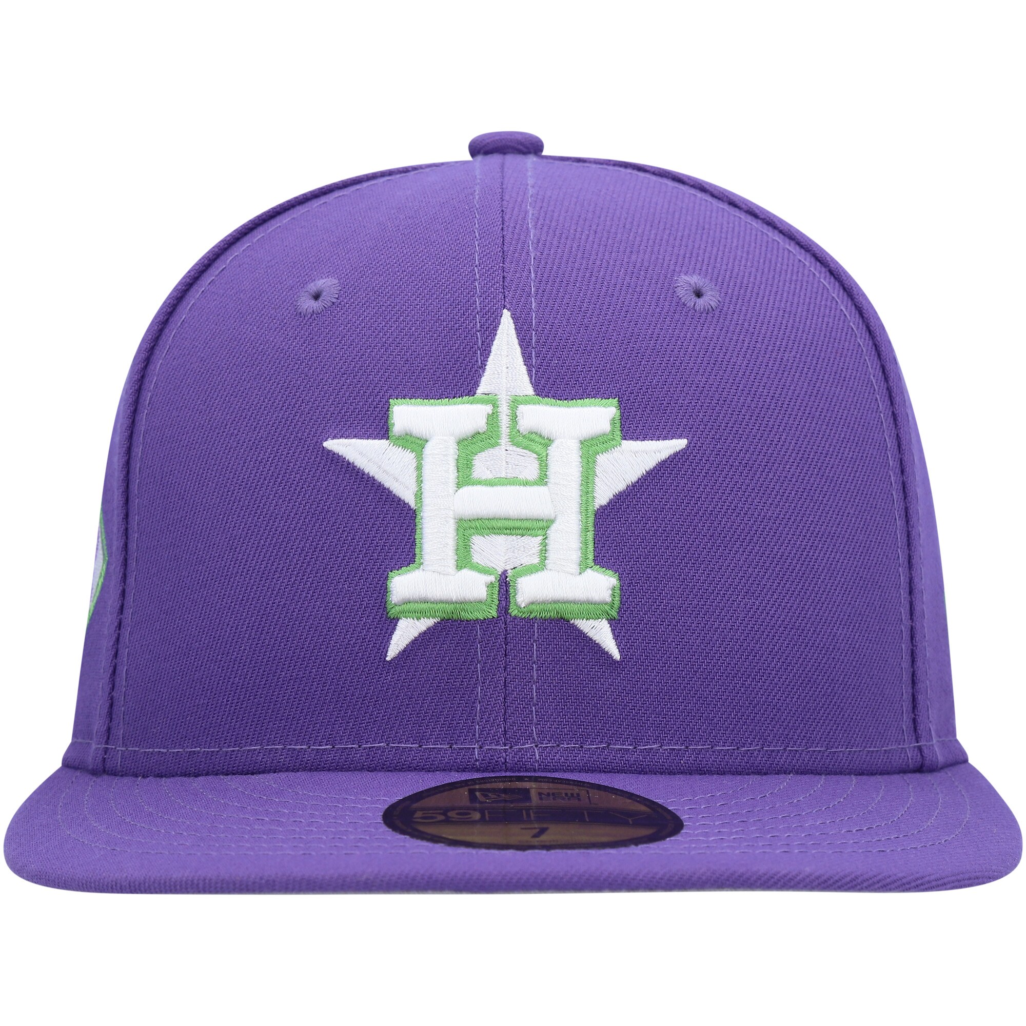 Houston Astros New Era Lime Side Patch 59FIFTY Fitted Hat - Purple - PersonalJerseys