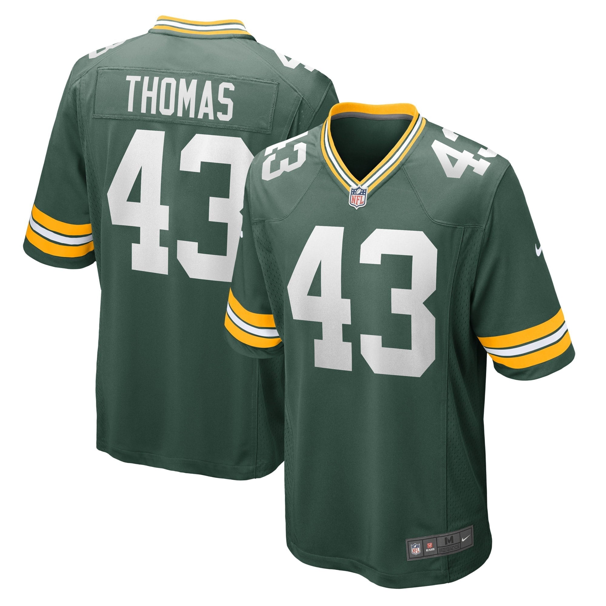 Men's Nike Kiondre Thomas Green Green Bay Packers Game Player Jersey - PersonalJerseys