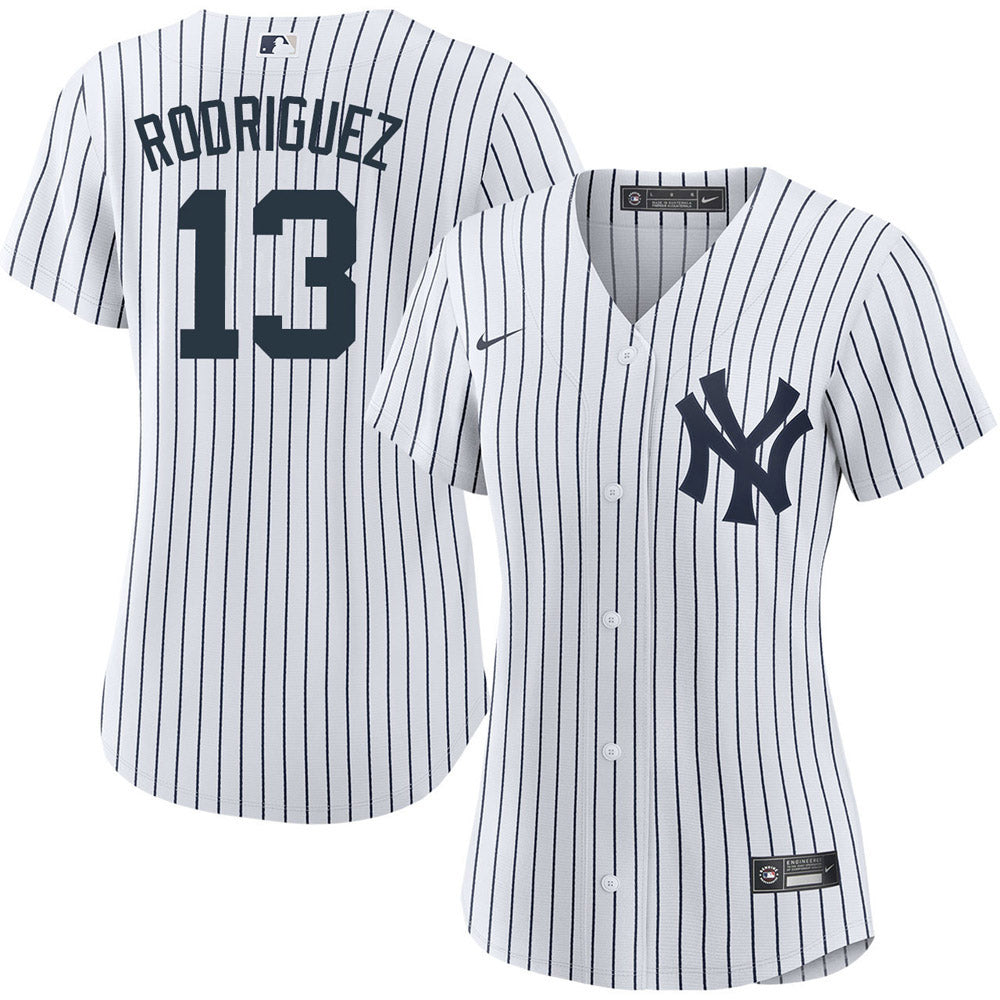 Women's New York Yankees Alex Rodriguez Replica Home Jersey - White - PersonalJerseys