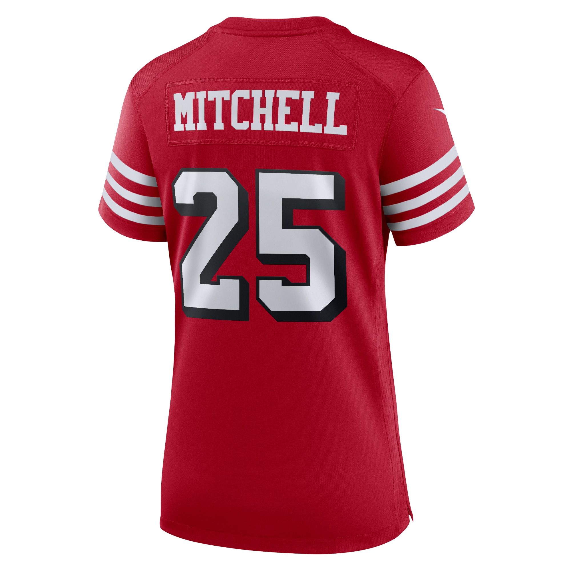 San Francisco 49ers Elijah Mitchell Scarlet Alternate Team Game Jersey for Youth Women Men - Friend Lounge Store - Shop for All Things Jerseys Sports - PersonalJerseys