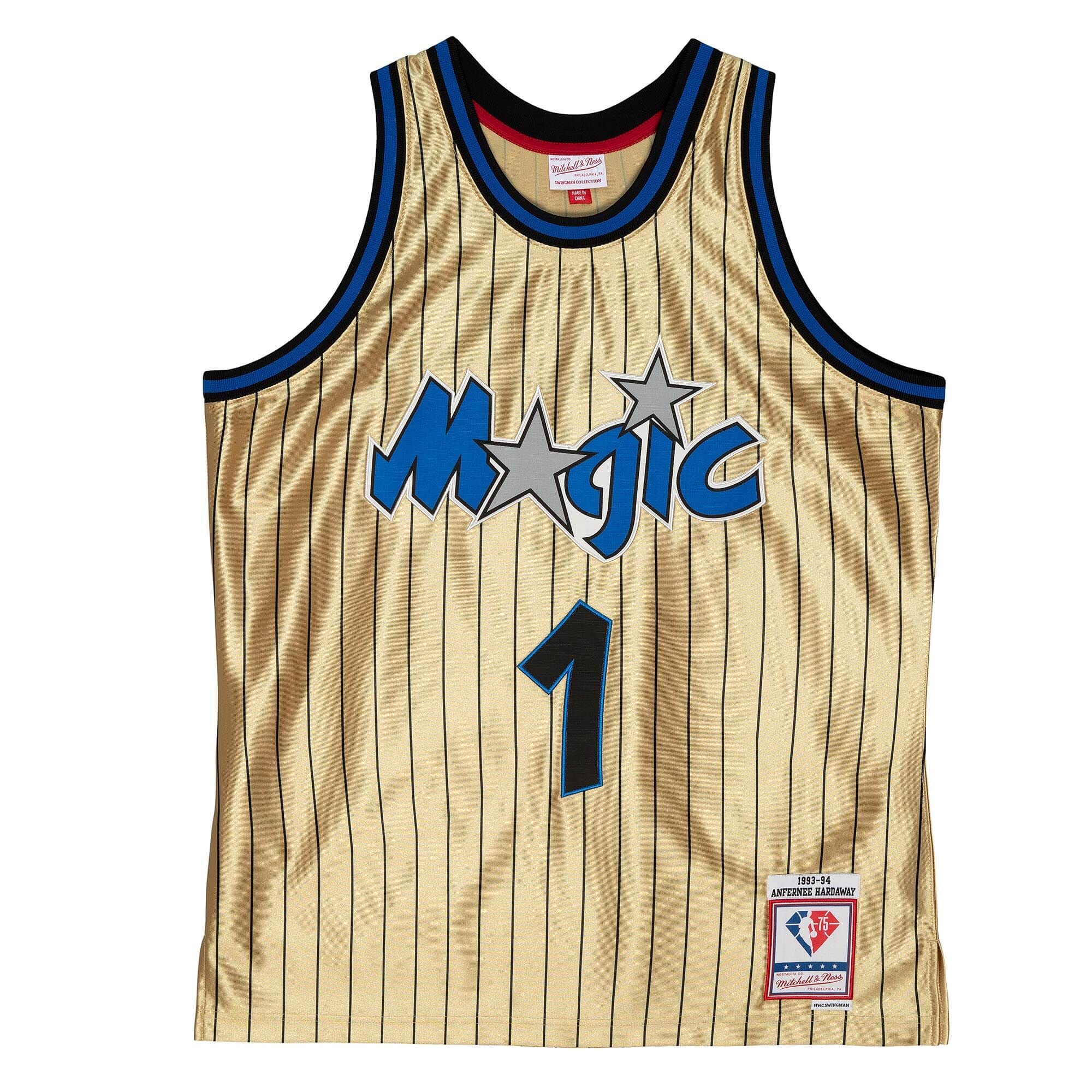 75th Anniversary Gold Swingman Penny Hardaway Orlando Magic 1993-94 Jersey - PersonalJerseys