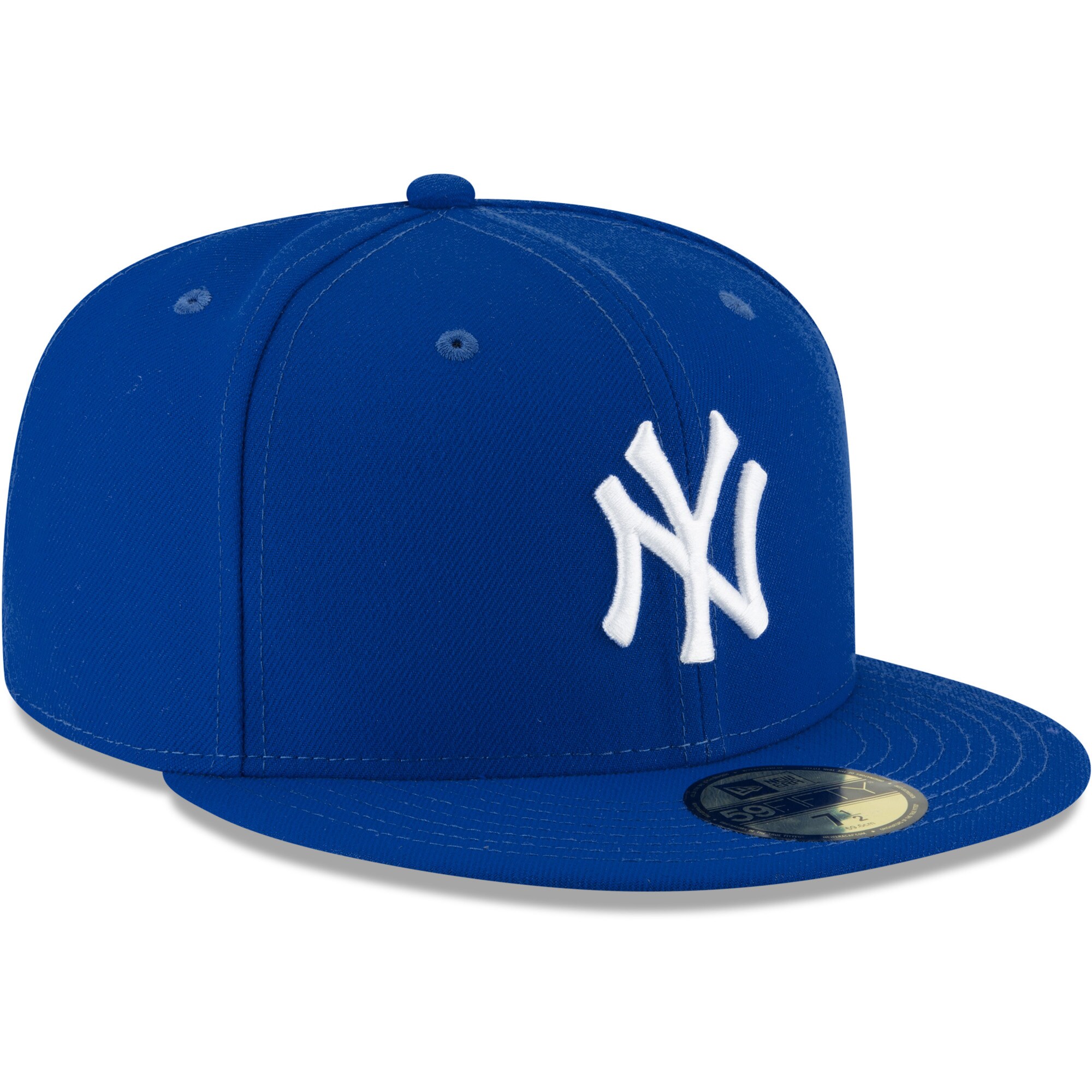 New York Yankees New Era White Logo 59FIFTY Fitted Hat - Royal - PersonalJerseys