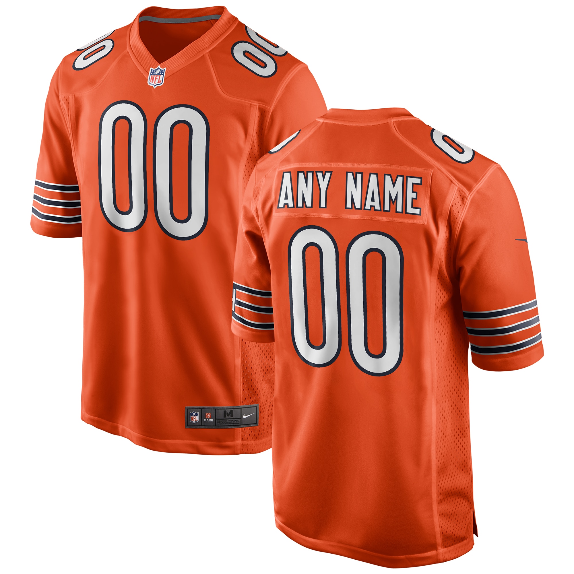 Chicago Bears Nike Alternate Custom Game Jersey - Orange - PersonalJerseys