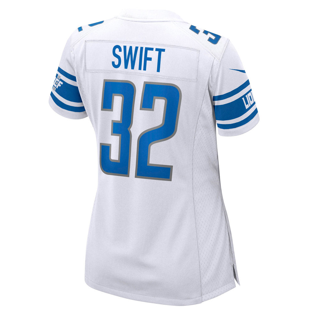 Women's Detroit Lions D'Andre Swift Game Jersey White - PersonalJerseys